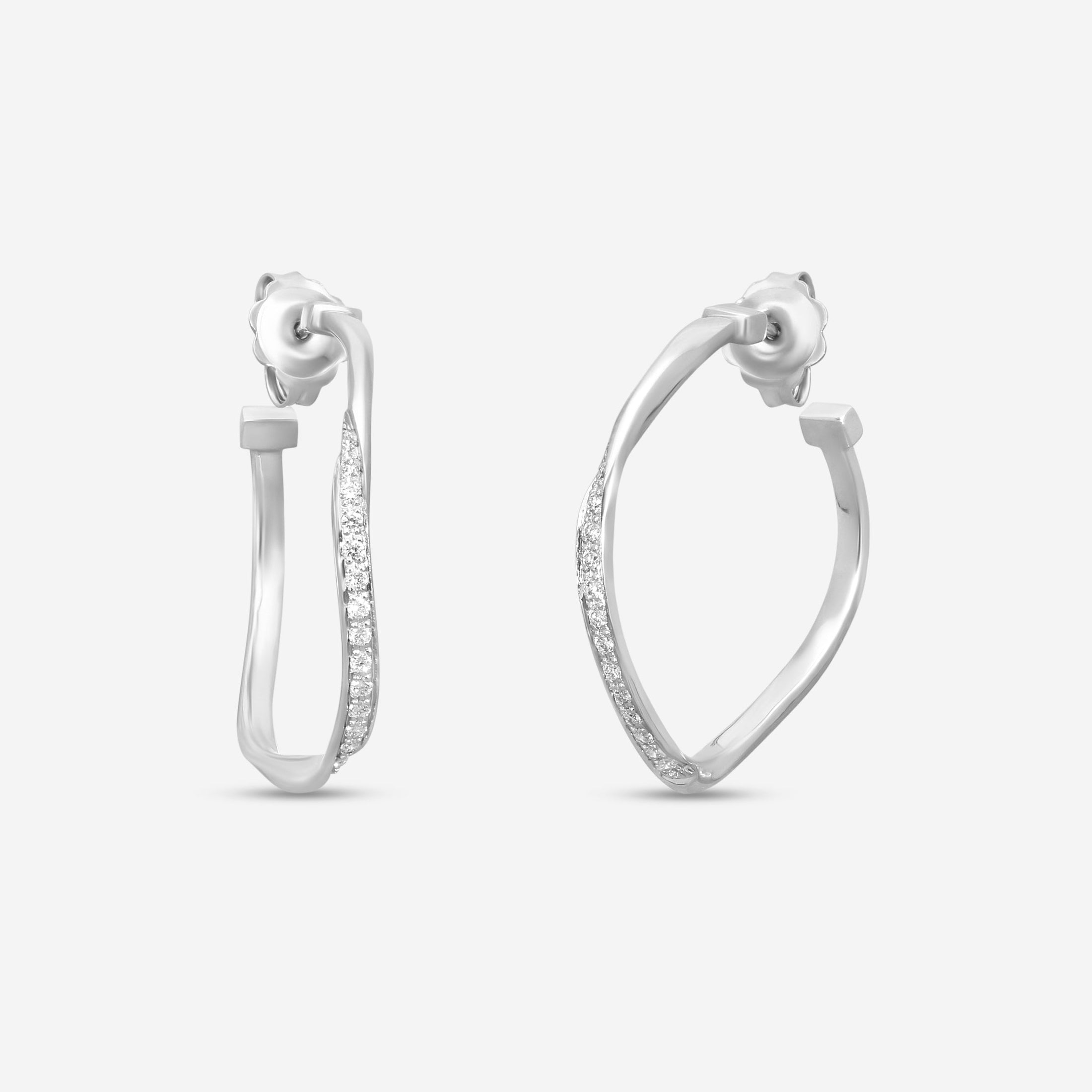 Marco Bicego Marrakech 18K White Gold Diamond Hoop Earrings OG406_B_W_01