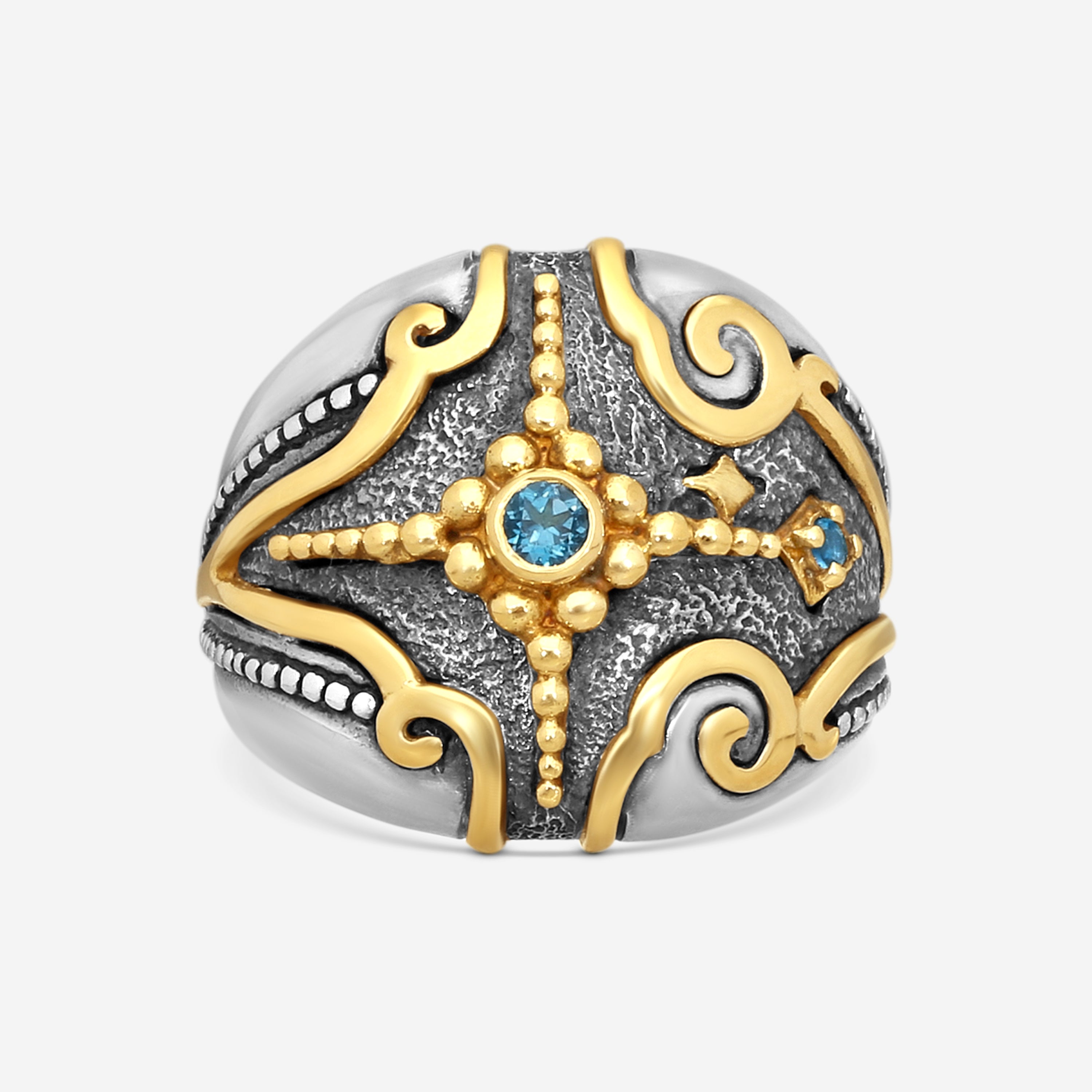 Konstantino Angelic Sterling Silver & 18K Yellow Gold Ring Sz.7 DKJ928-298-S7