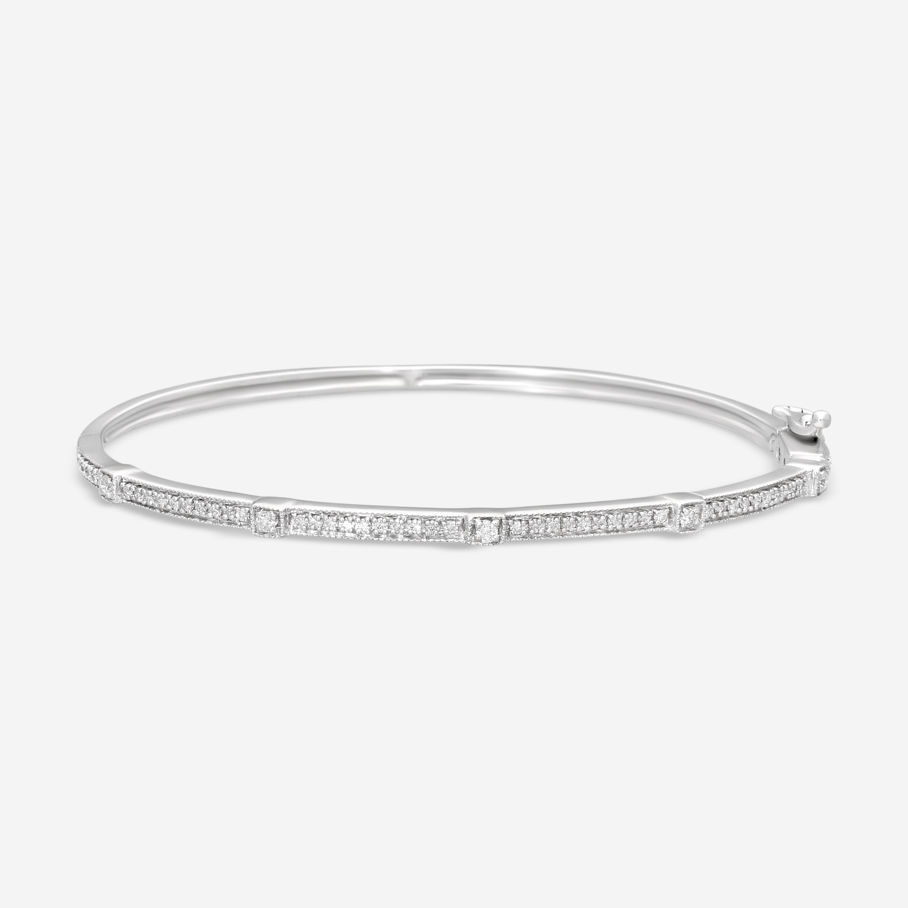 Leslie Greene 18K White Gold Diamond Bangle Bracelet B52162W
