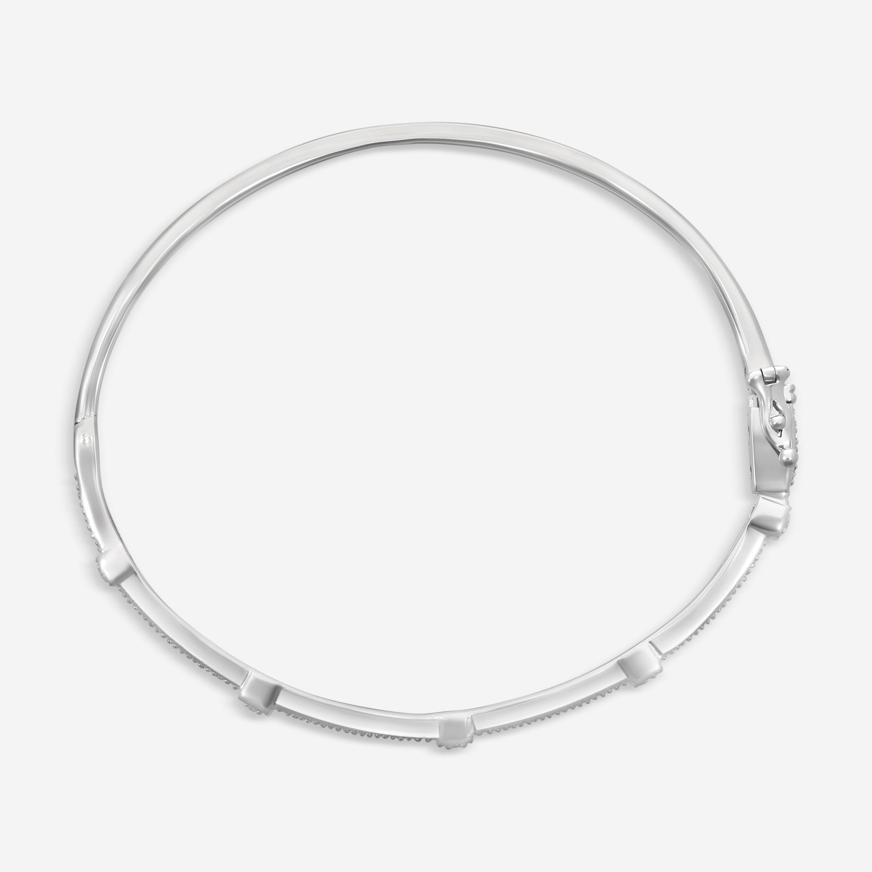 Leslie Greene 18K White Gold Diamond Bangle Bracelet B52162W — view 2