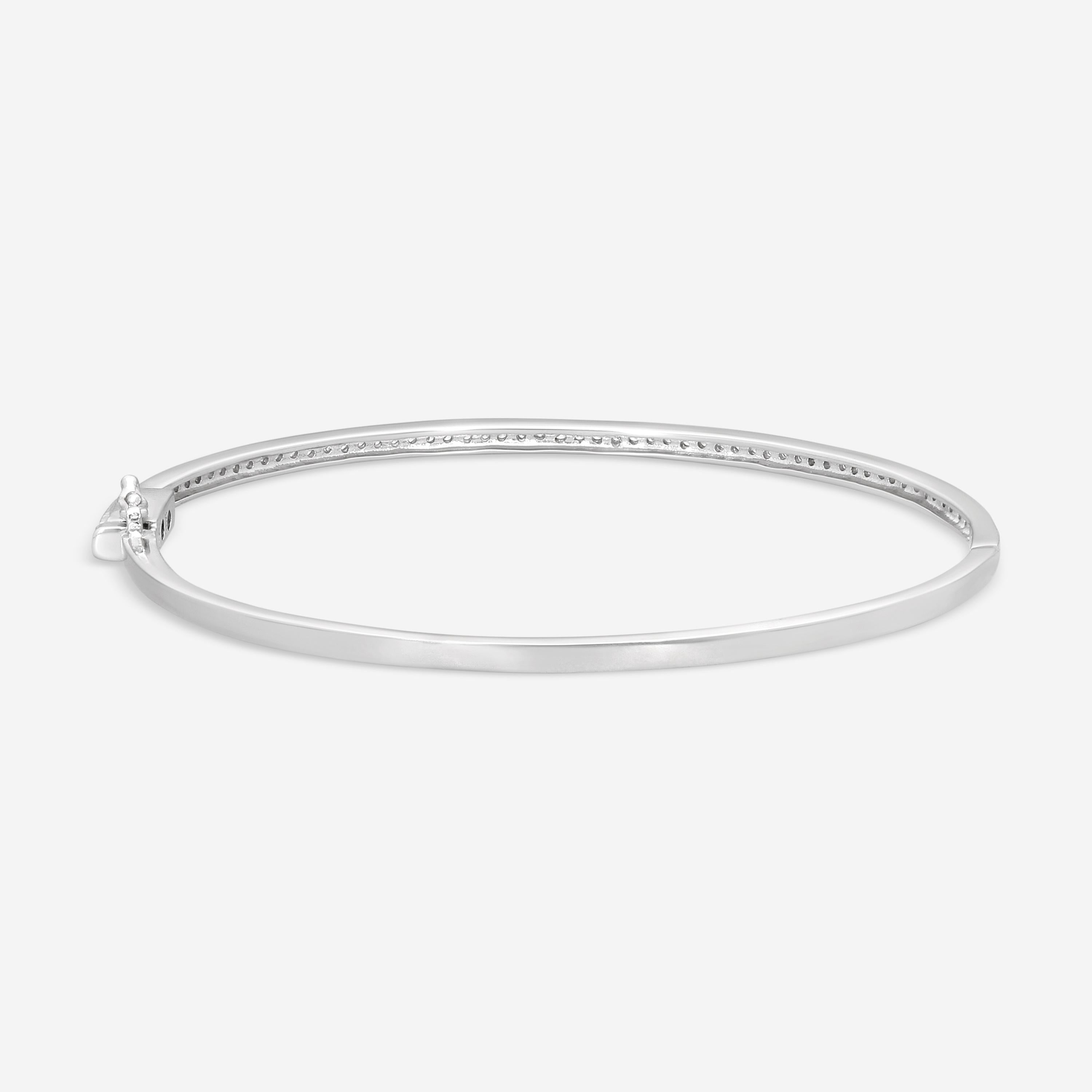 Leslie Greene 18K White Gold Diamond Bangle Bracelet B52164W — view 3