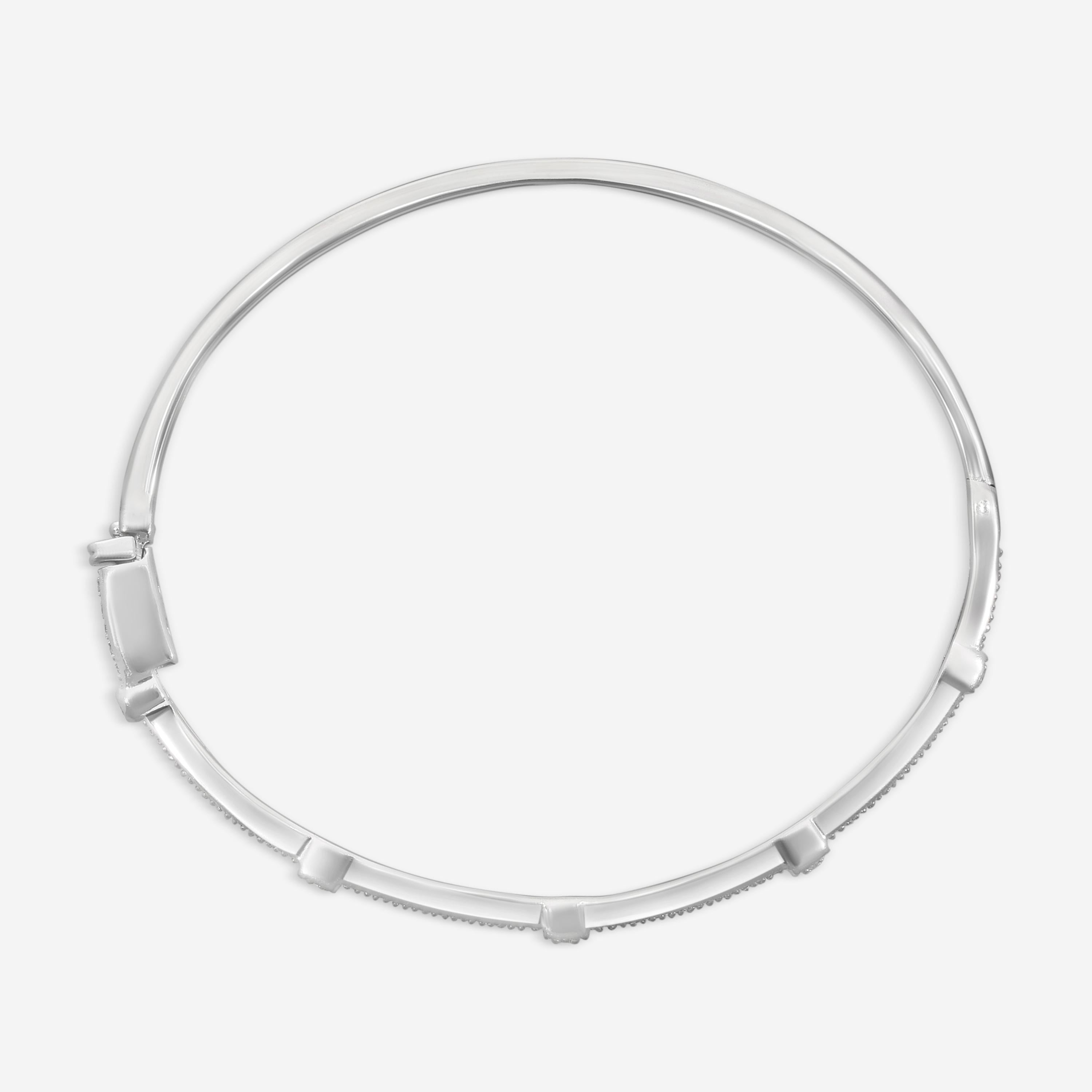 Leslie Greene 18K White Gold Diamond Bangle Bracelet B52163W — view 2