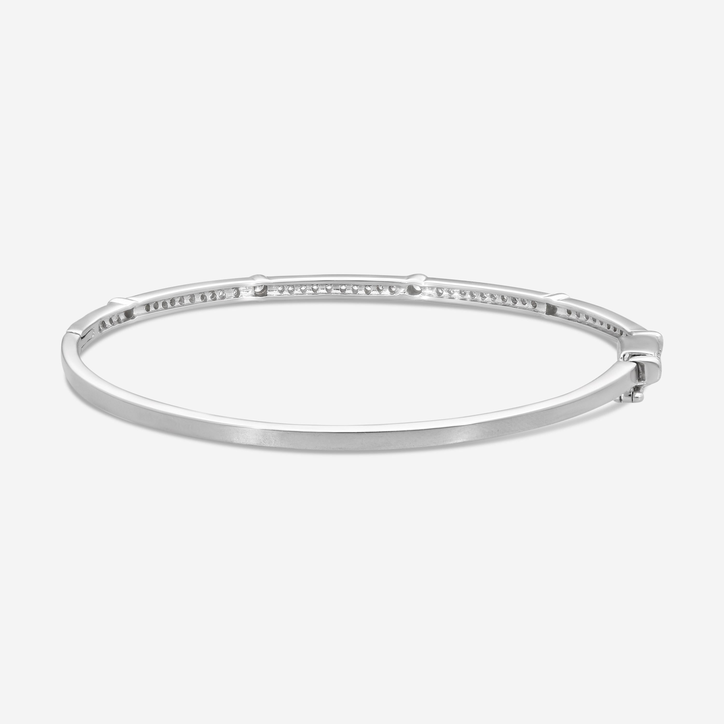 Leslie Greene 18K White Gold Diamond Bangle Bracelet B52163W — view 3