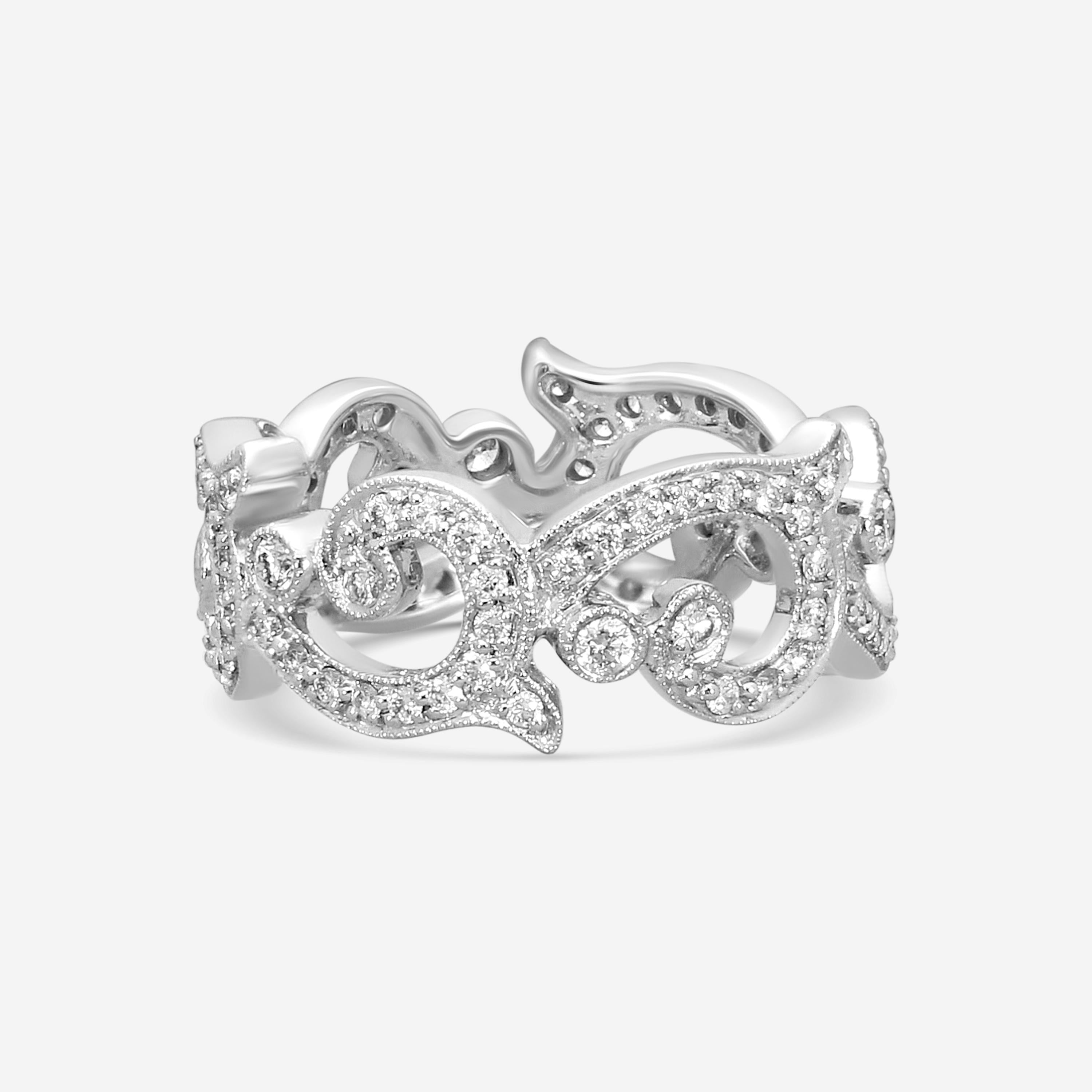 Leslie Greene 18K White Gold Diamond Eternity Band Ring Sz. 6.5 R51498W
