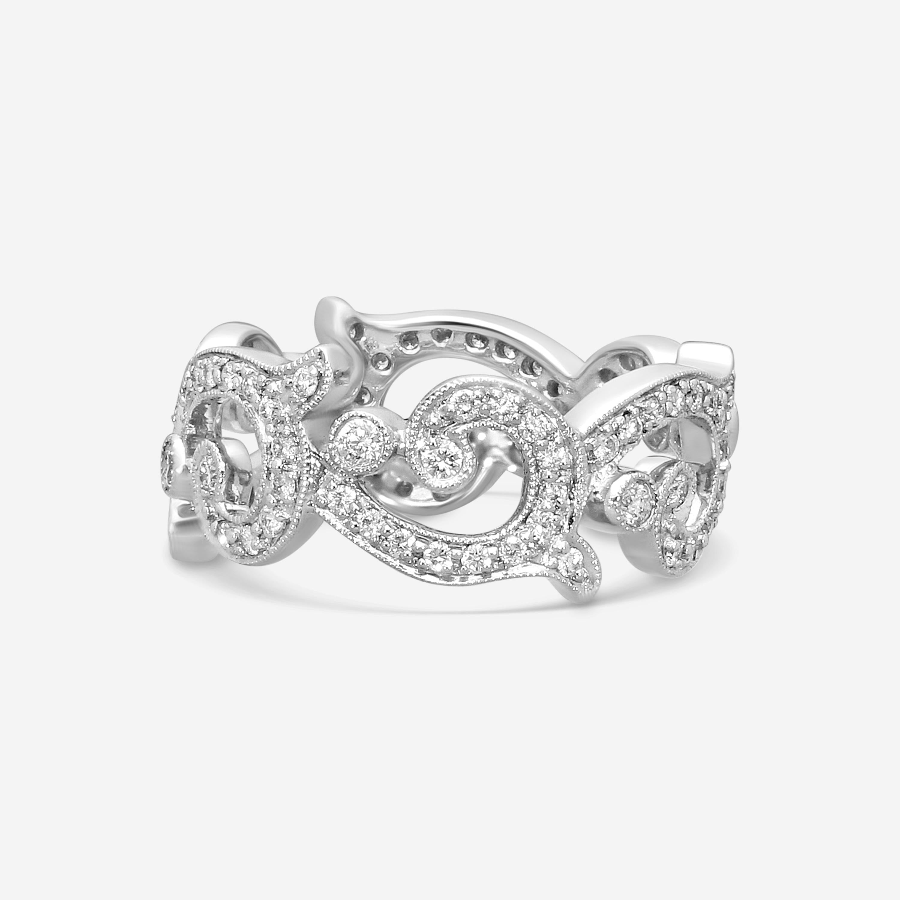 Leslie Greene 18K White Gold Diamond Eternity Band Ring Sz. 6.5 R51498W — view 3