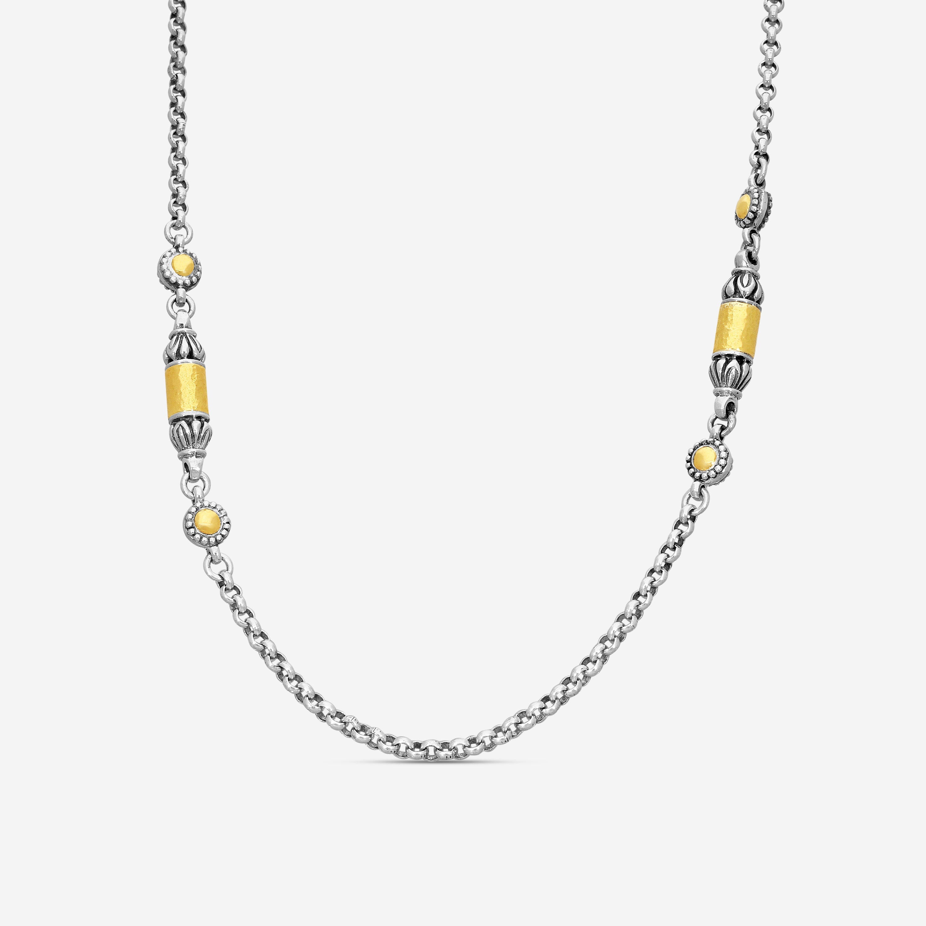 Konstantino Aspasia Sterling Silver & 18K Yellow Gold Necklace KOKJ259-130-18-2U
