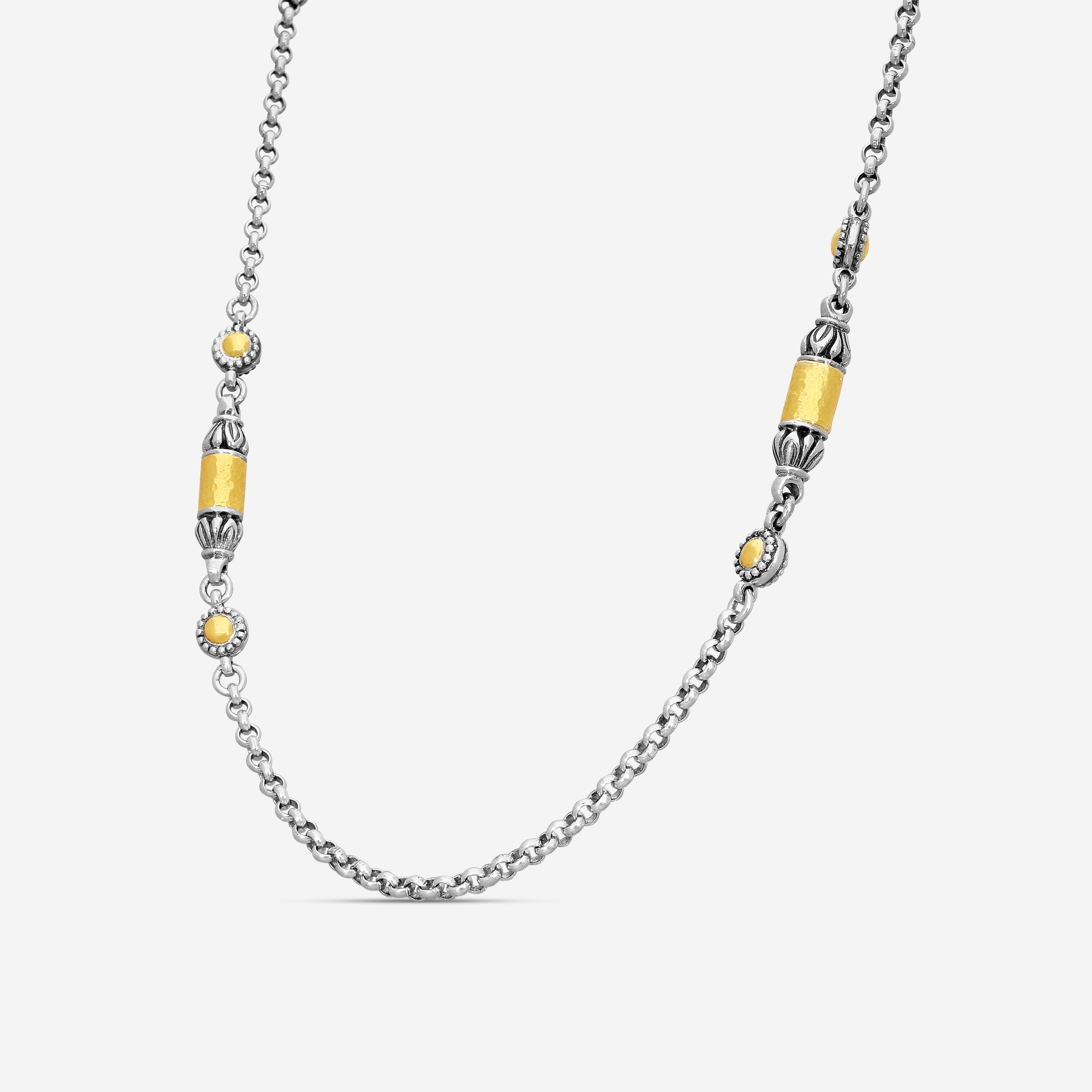 Konstantino Aspasia Sterling Silver & 18K Yellow Gold Necklace KOKJ259-130-18-2U — view 2