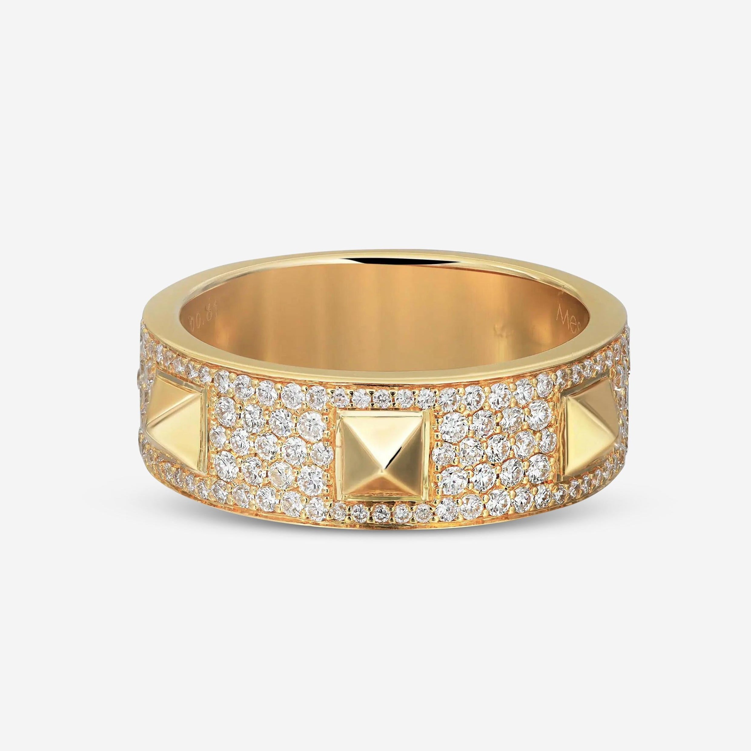 Messika Spiky 18K Yellow Gold Diamond Band Ring Sz. 6.5 05437-YG-53