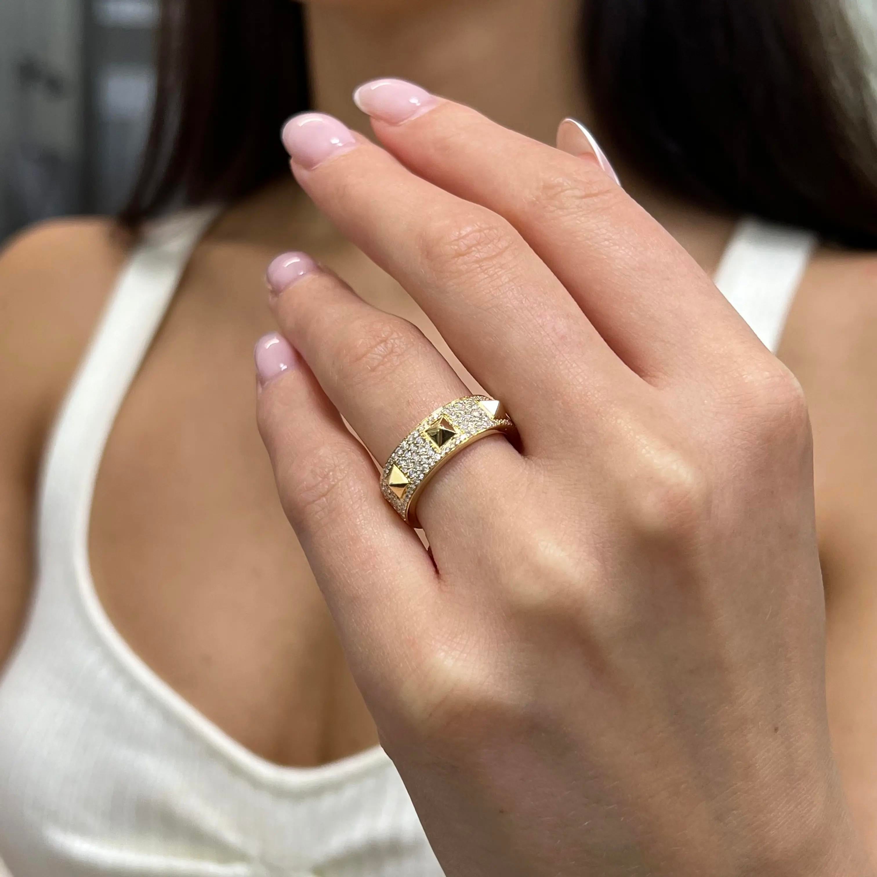 Messika Spiky 18K Yellow Gold Diamond Band Ring Sz. 6.5 05437-YG-53 — view 2