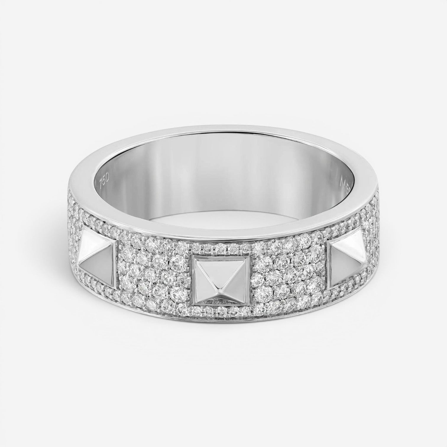 Messika Spiky 18K White Gold Diamond Band Ring Sz. 6.5 05437-WG-53