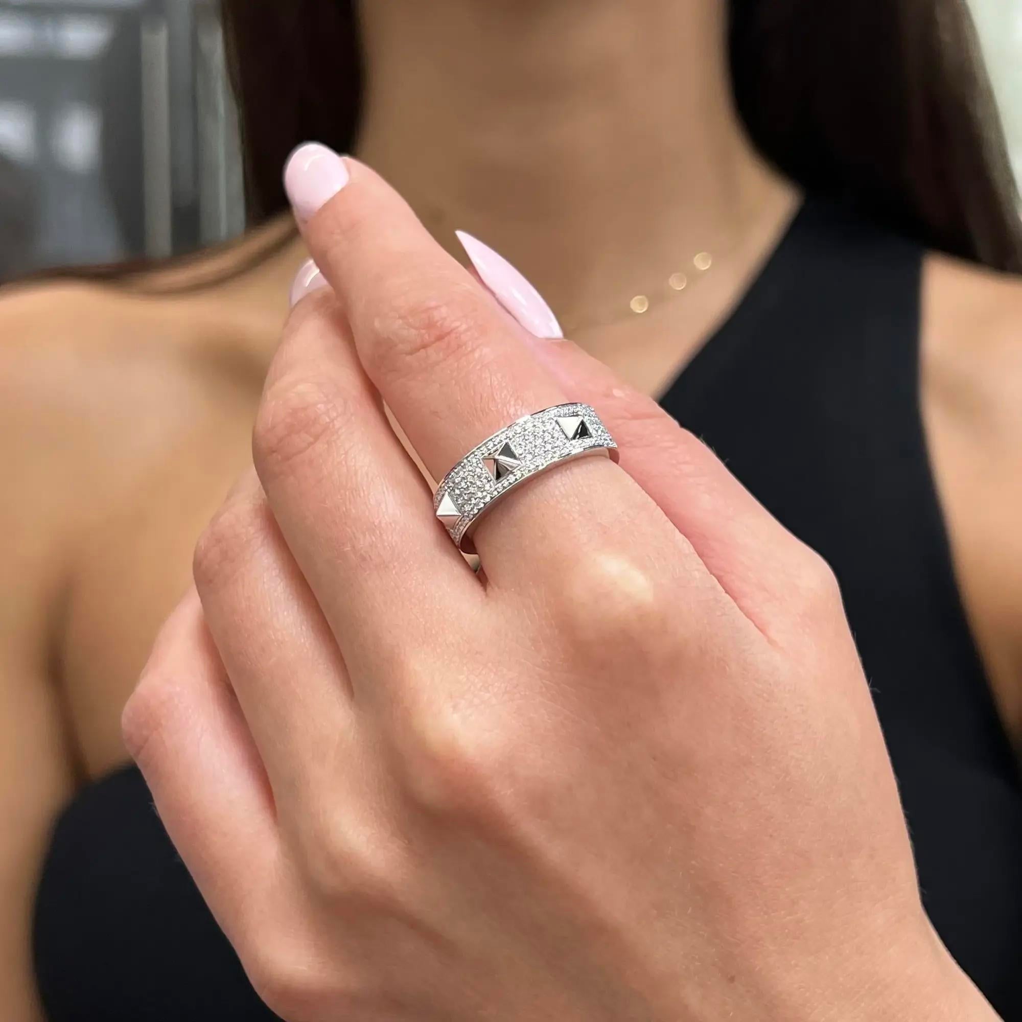 Messika Spiky 18K White Gold Diamond Band Ring Sz. 8.25 05437-WG-57 — view 2