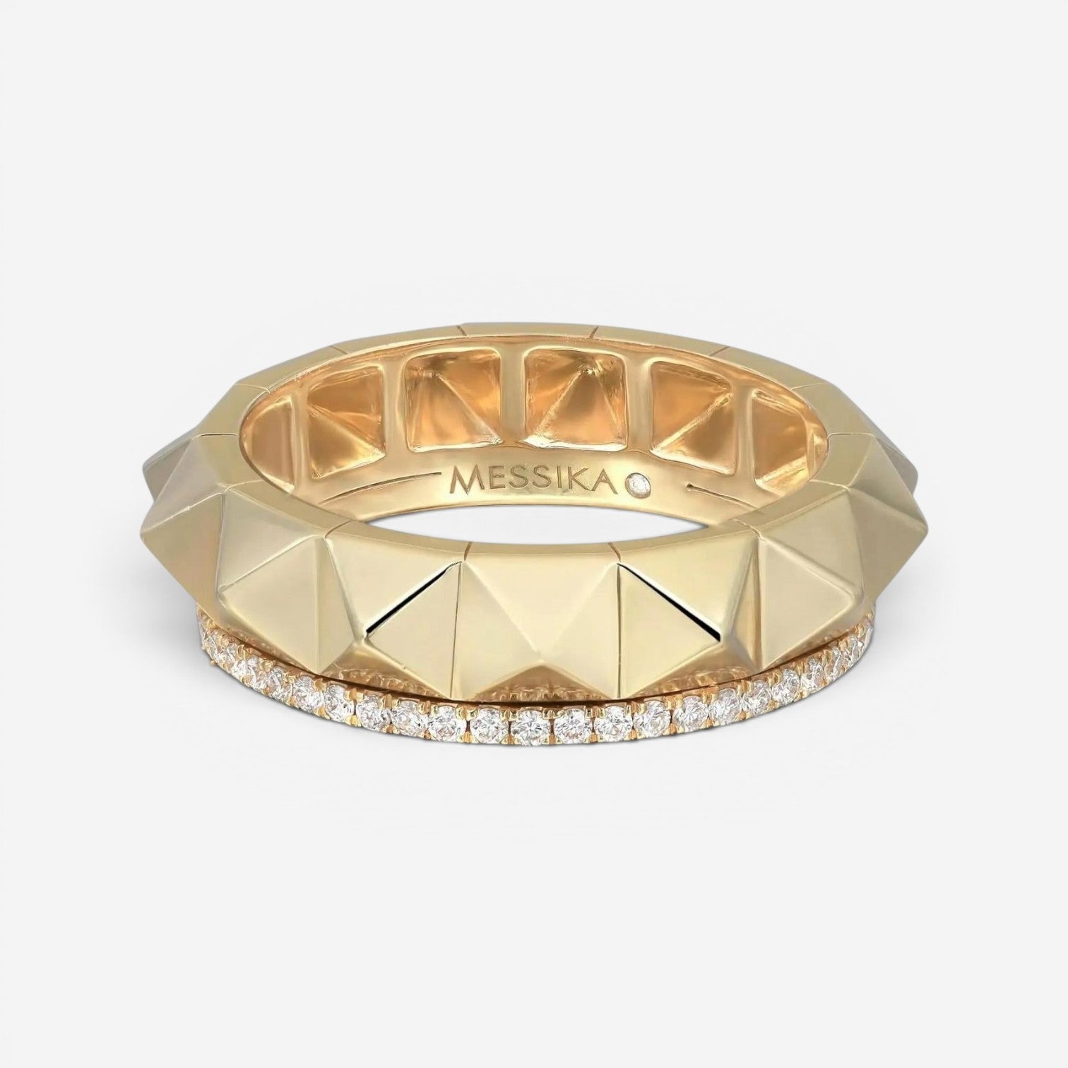 Messika Spiky Gatsby 18K Yellow Gold Diamond Band Ring Sz. 6.25 05647-YG-52