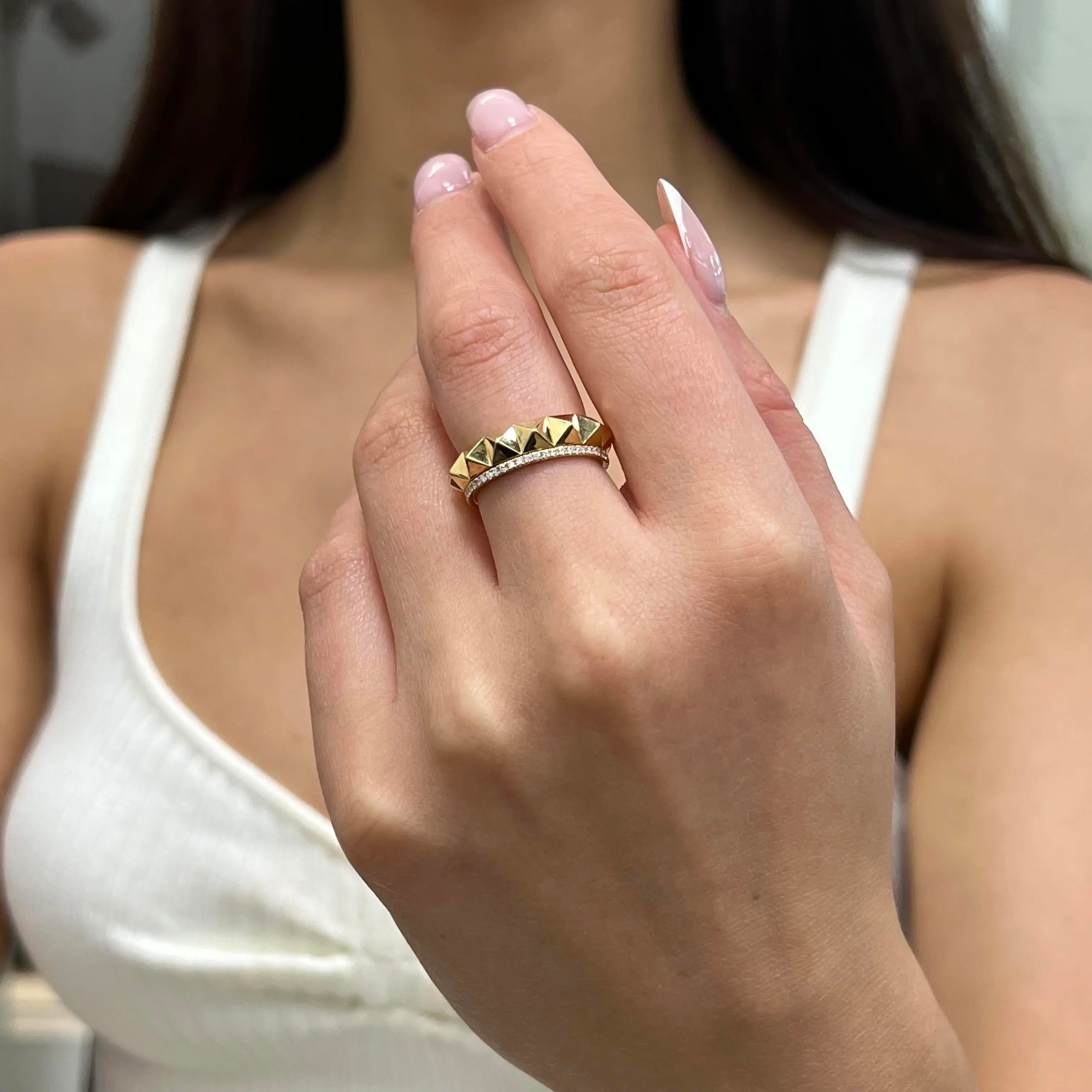 Messika Spiky Gatsby 18K Yellow Gold Diamond Band Ring Sz. 6.25 05647-YG-52 — view 2