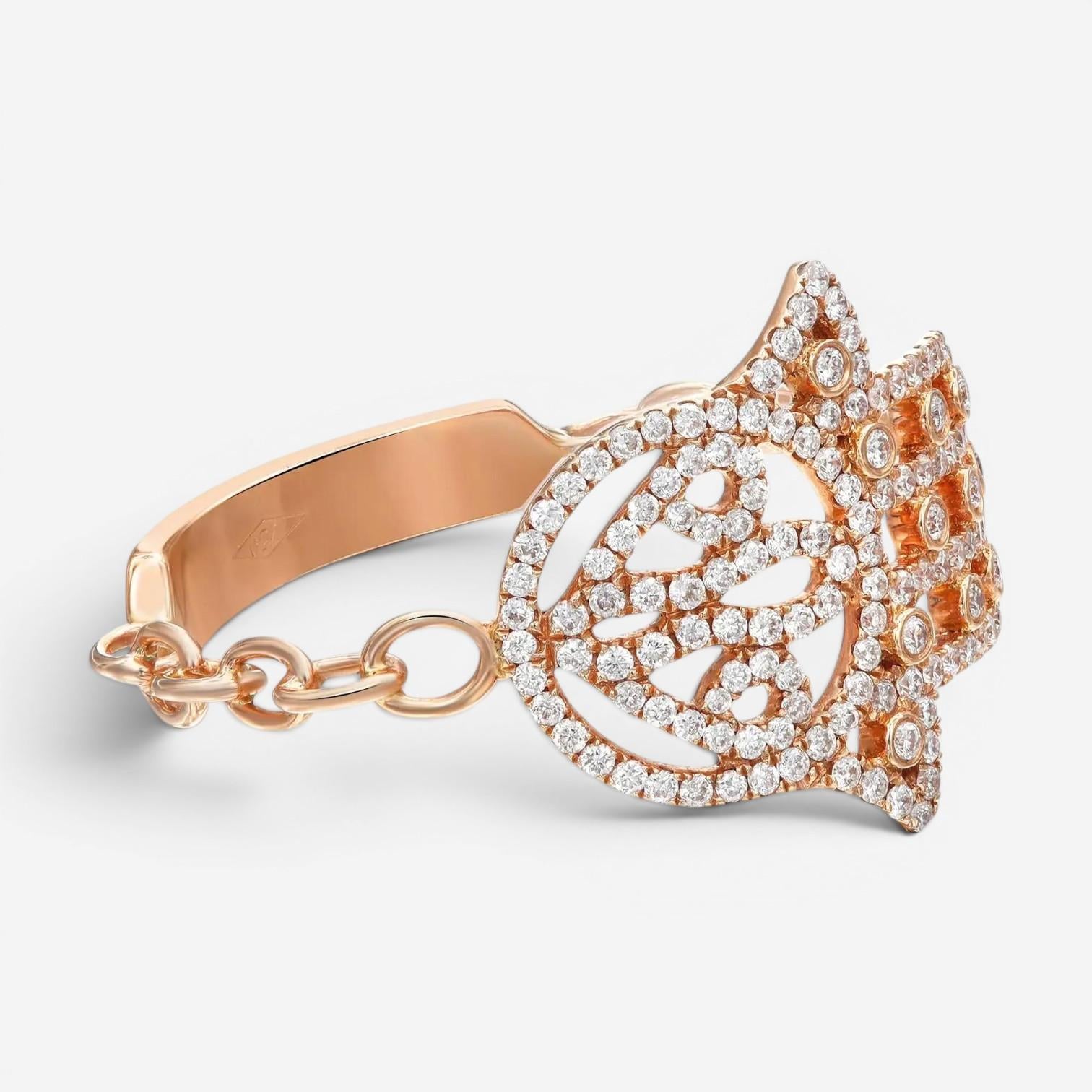 Messika Faith 18K Rose Gold Diamond Hamsa Ring Sz. 6 04465-PG-52 — view 4