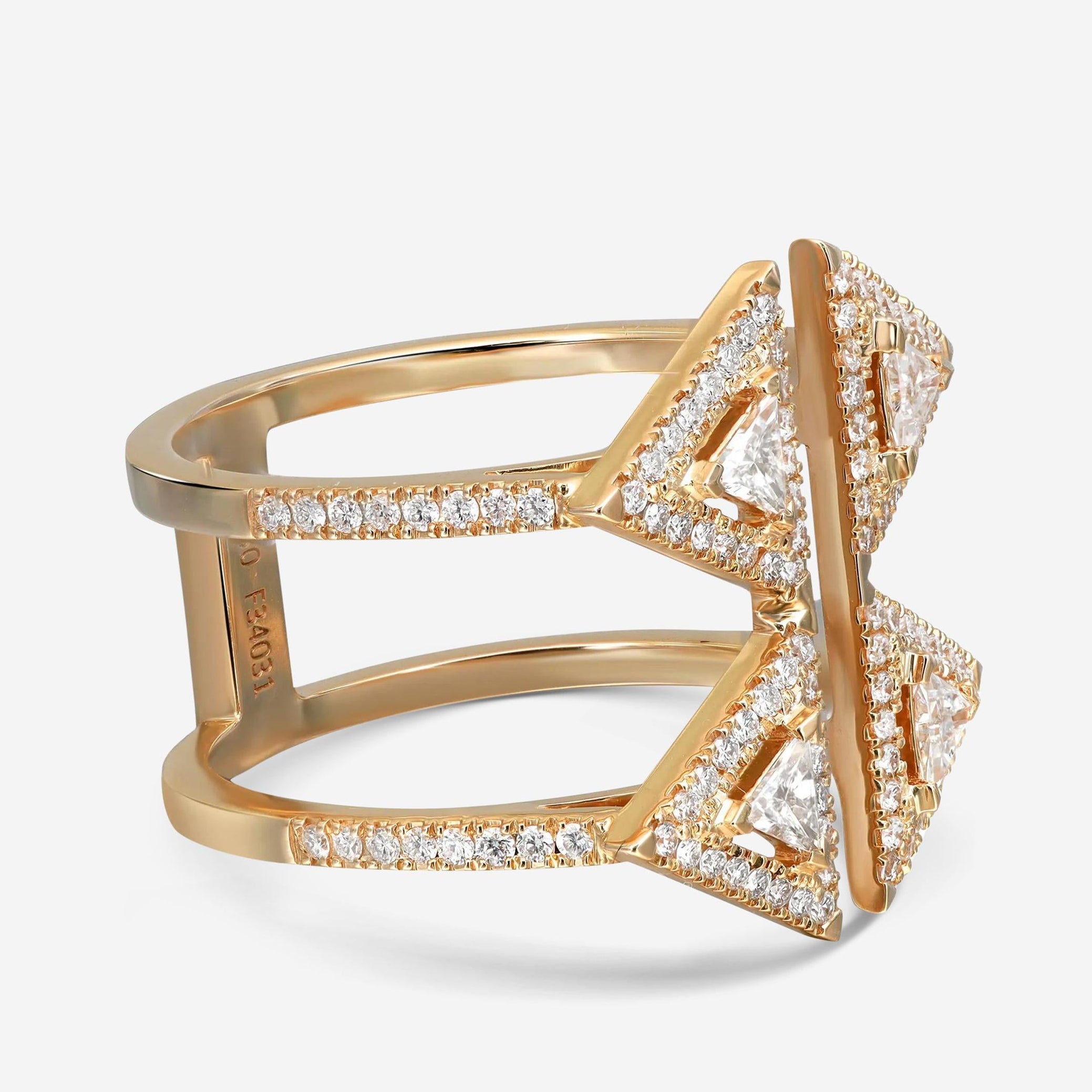 Messika Thea Toi & Moi 18K Yellow Gold Diamond Double Ring Sz. 7 06470-YG-54 — view 4