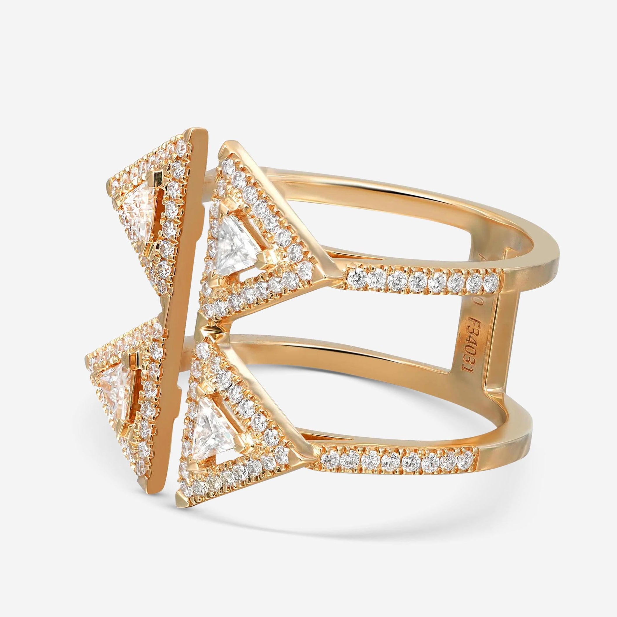 Messika Thea Toi & Moi 18K Yellow Gold Diamond Double Ring Sz. 7 06470-YG-54 — view 5