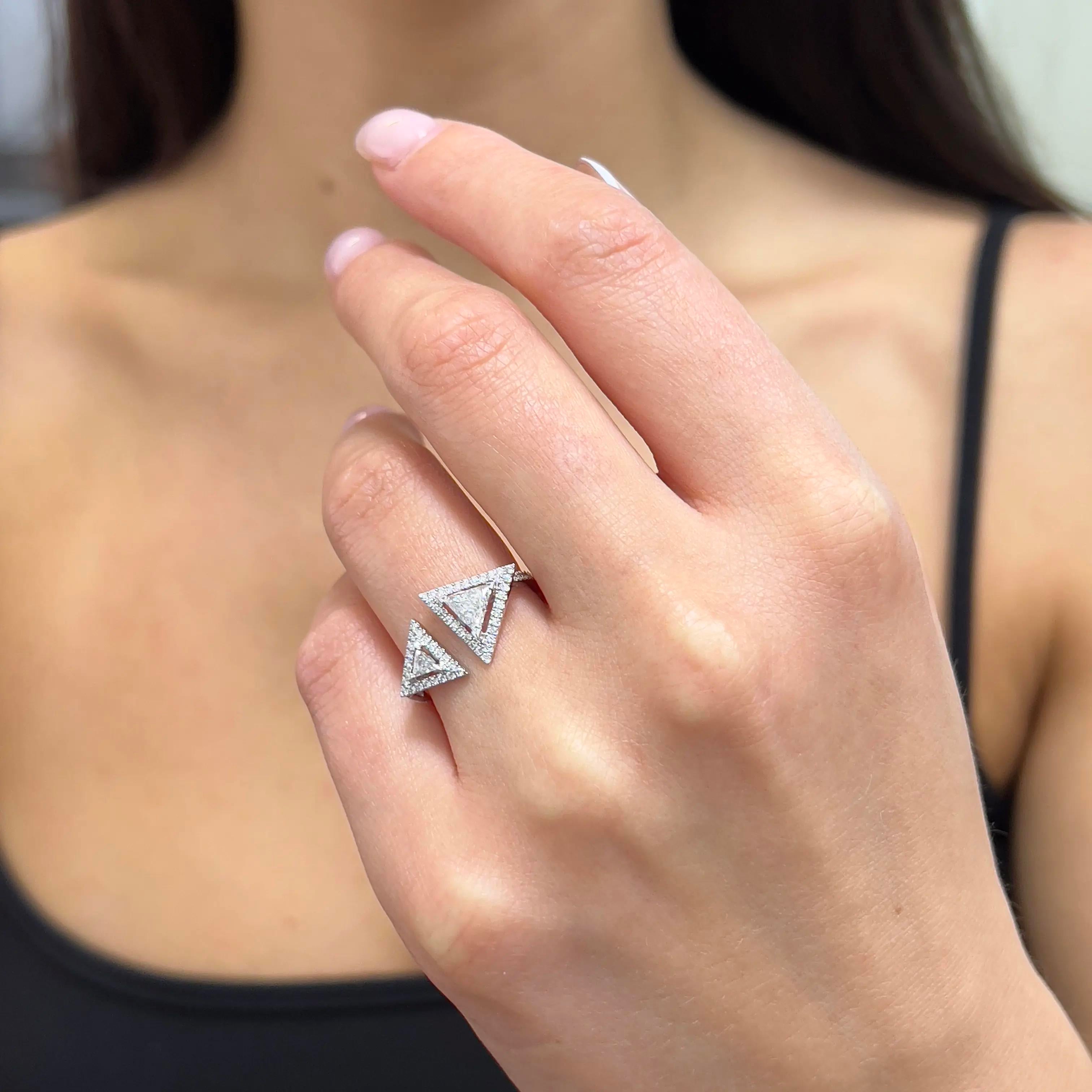 Messika Thea Toi & Moi 18K White Gold Diamond Ring Sz. 6 V014469 — view 2