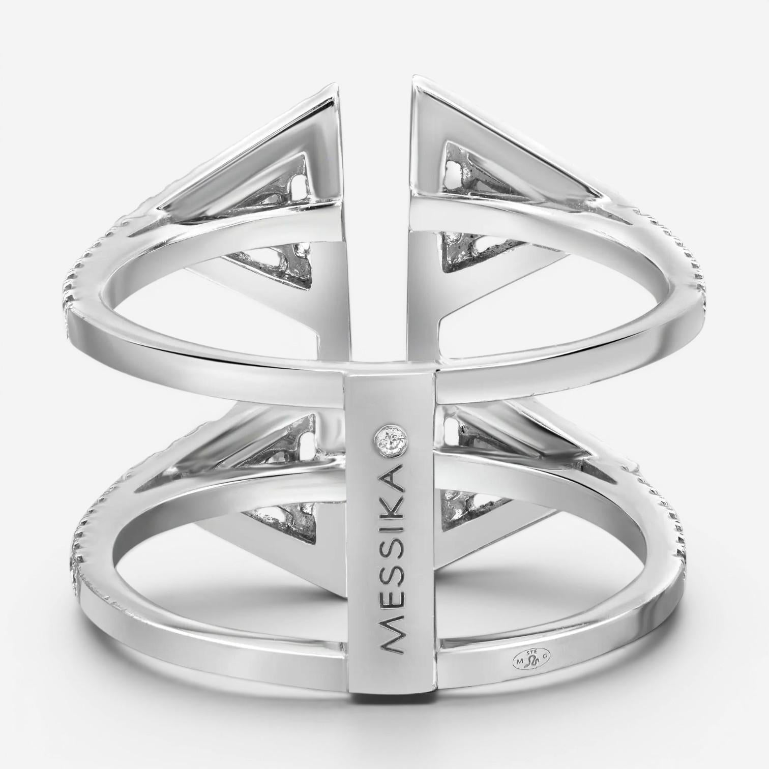 Messika Thea Toi & Moi 18K White Gold Diamond Double Ring Sz. 6 06470-WG-52 — view 5