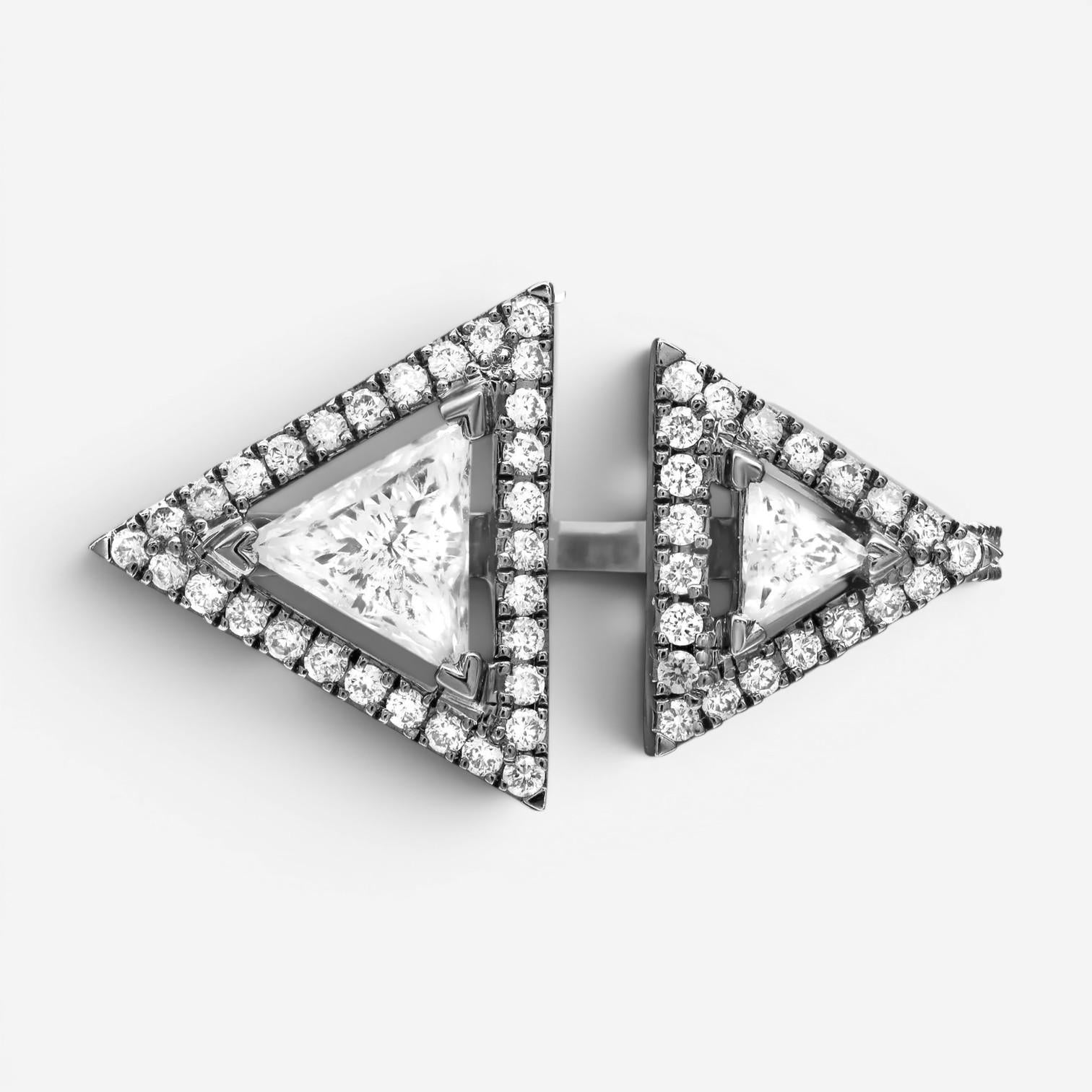 Messika Thea Toi & Moi 18K Blackened White Gold Diamond Ring Sz. 6.75 06500-0BG