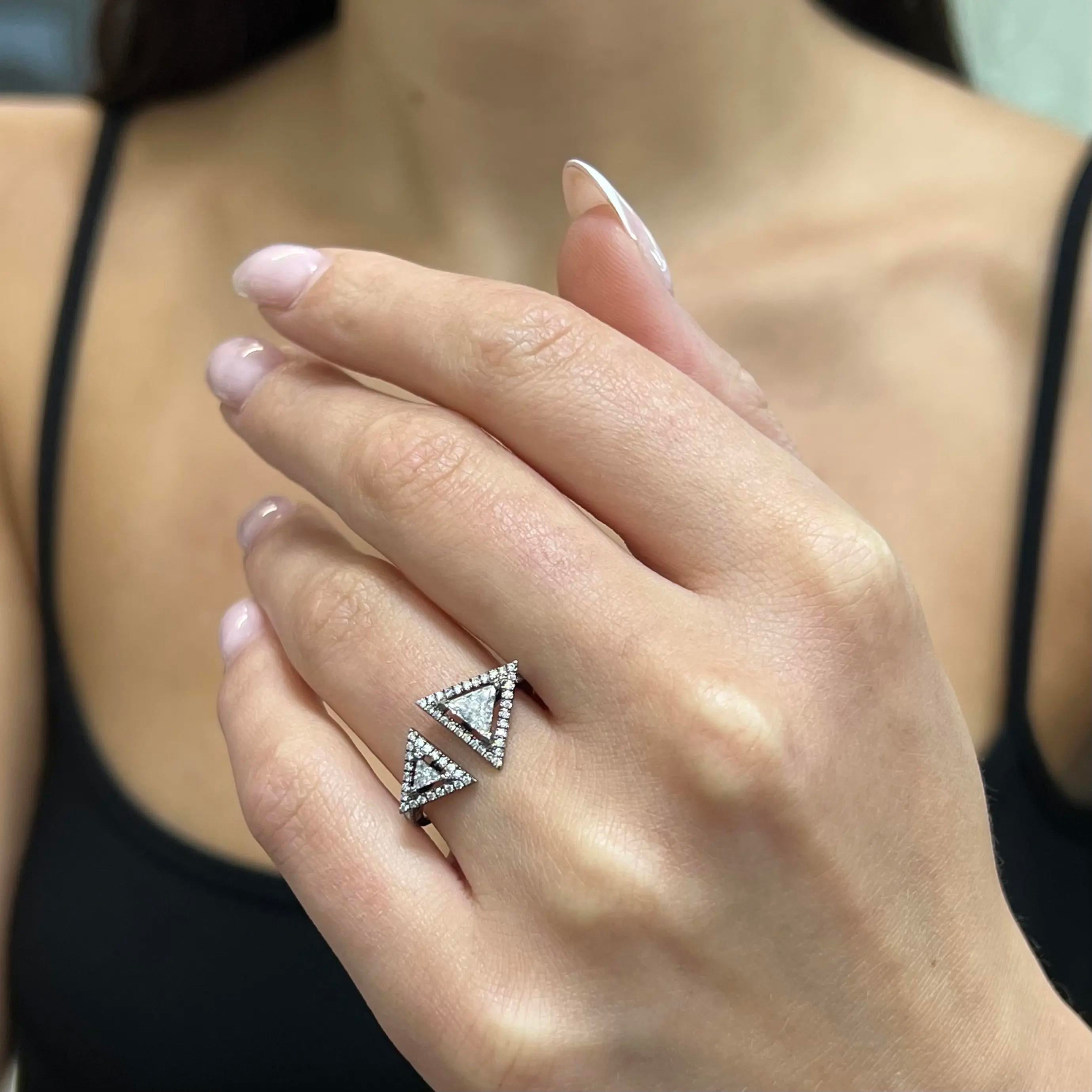 Messika Thea Toi & Moi 18K Blackened White Gold Diamond Ring Sz. 6.75 06500-0BG — view 2