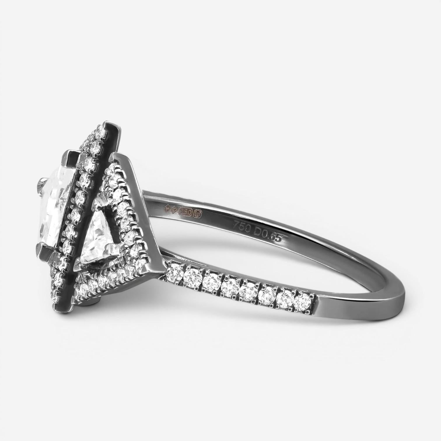 Messika Thea Toi & Moi 18K Blackened White Gold Diamond Ring Sz. 6.75 06500-0BG — view 3