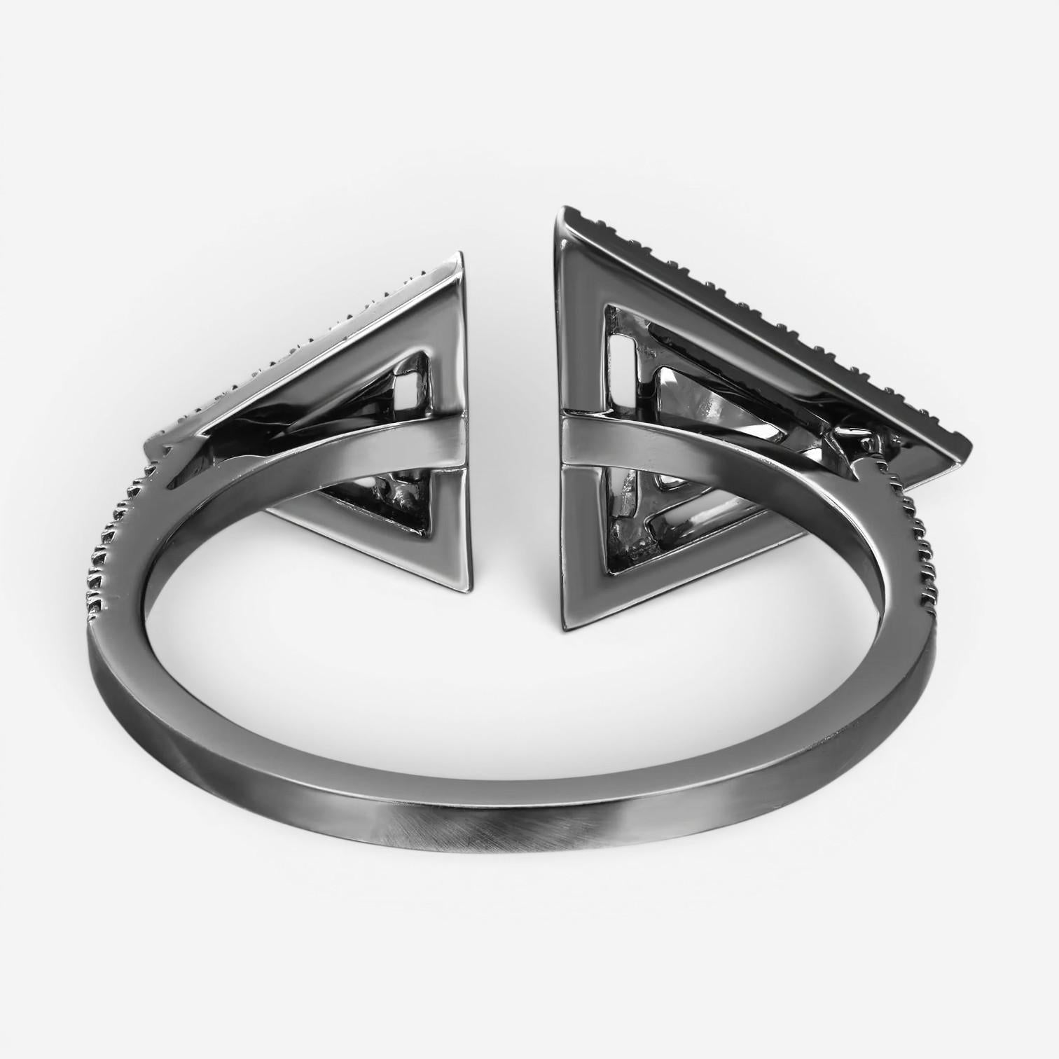 Messika Thea Toi & Moi 18K Blackened White Gold Diamond Ring Sz. 6.75 06500-0BG — view 5