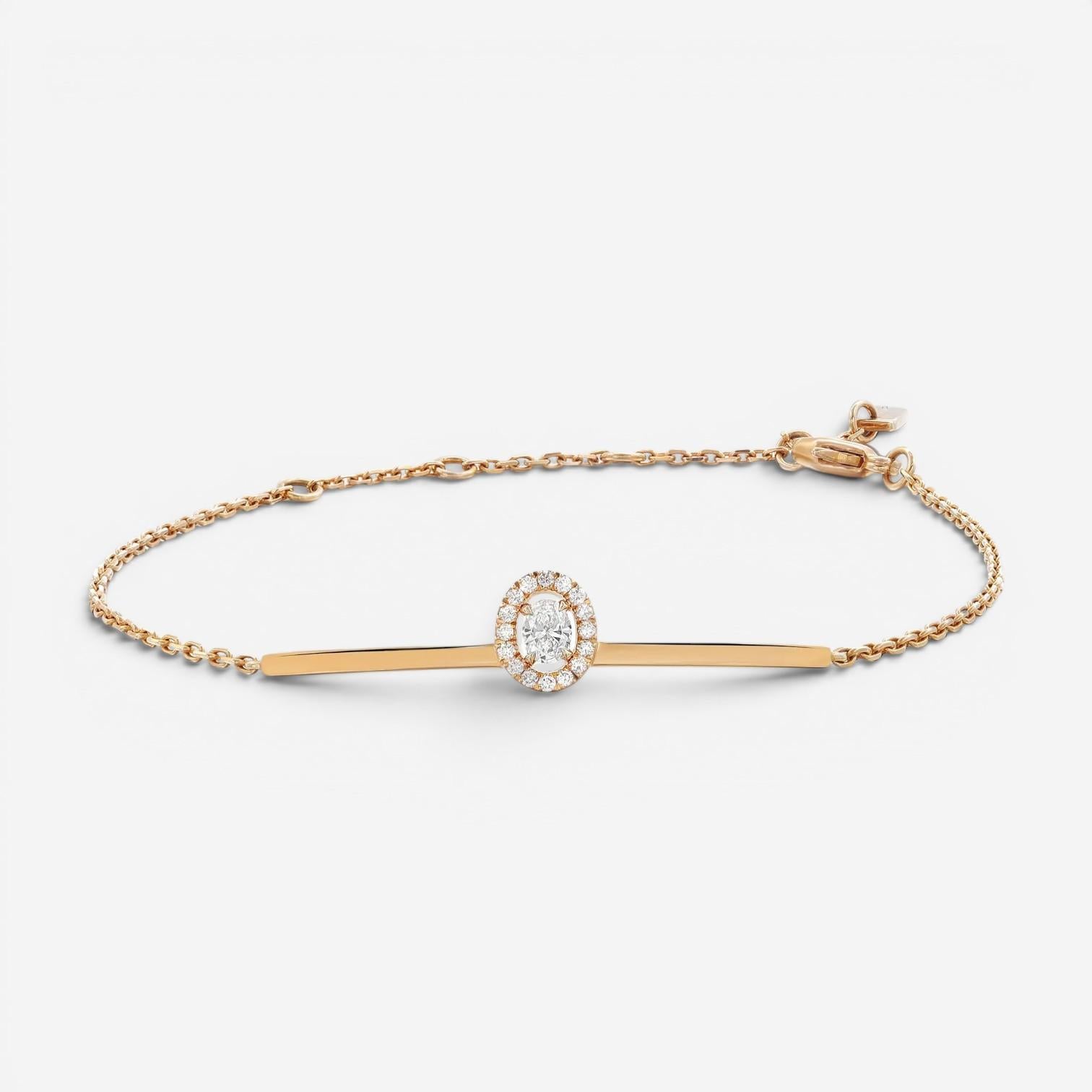 Messika Glam'Azone 18K Rose Gold Diamond Chain Bracelet 06176-PG