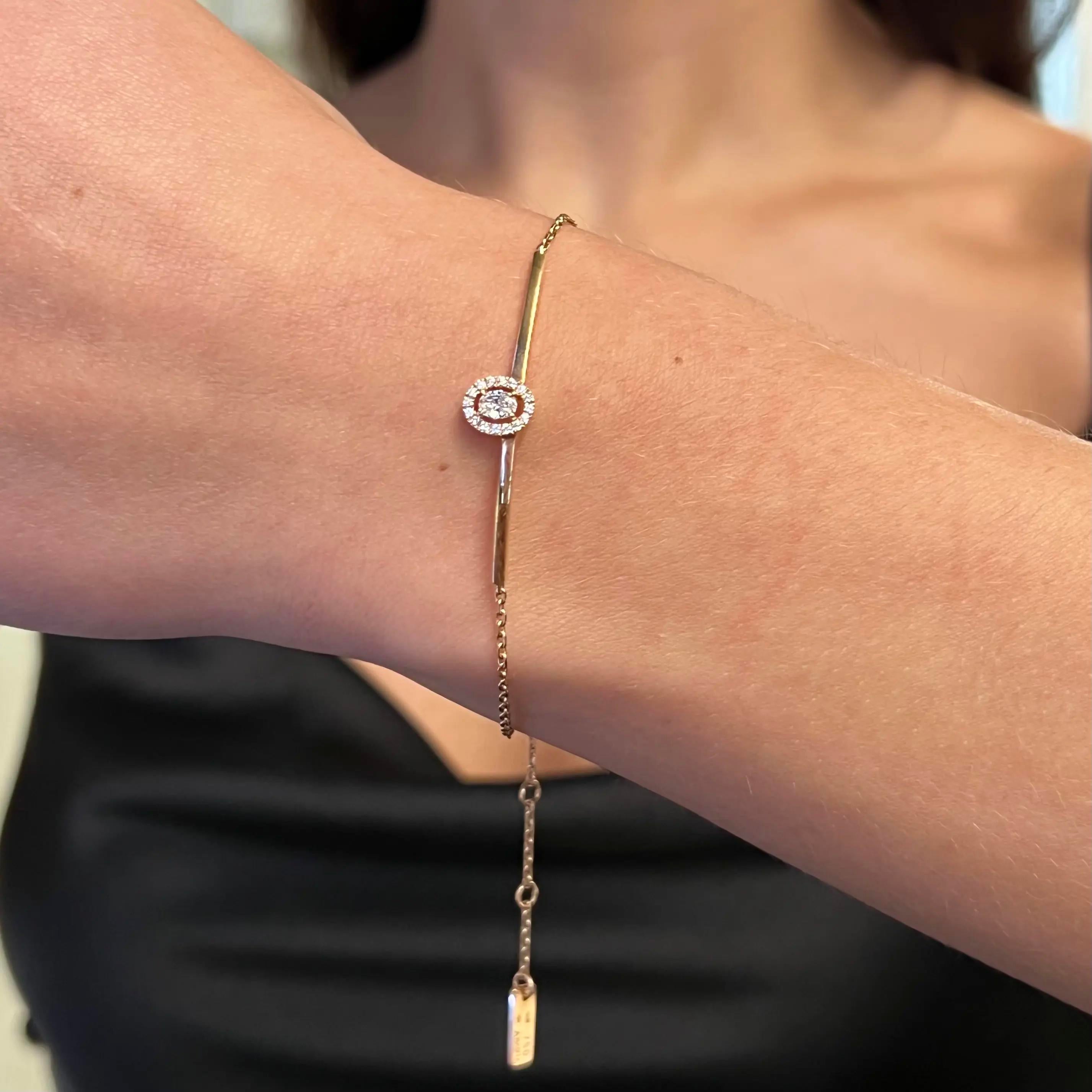 Messika Glam'Azone 18K Rose Gold Diamond Chain Bracelet 06176-PG — view 2