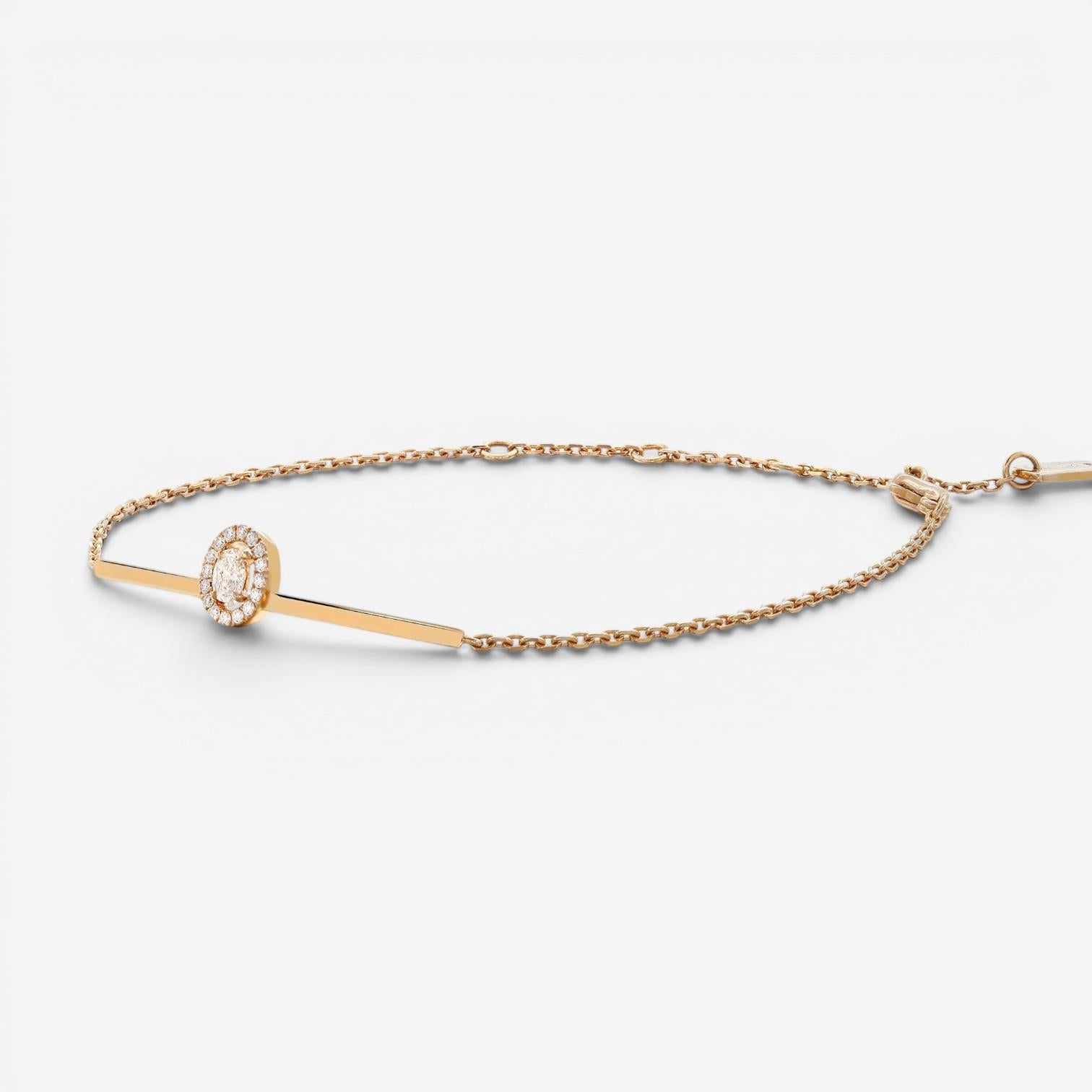 Messika Glam'Azone 18K Rose Gold Diamond Chain Bracelet 06176-PG — view 4
