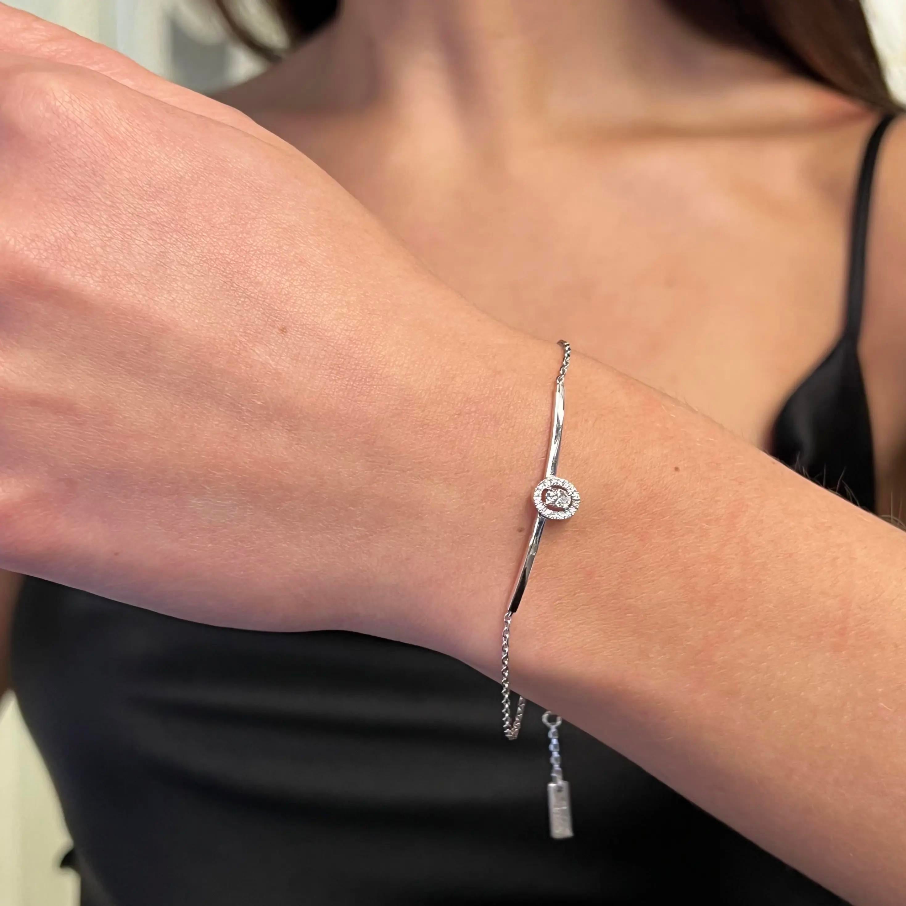 Messika Glam'Azone 18K White Gold Diamond Chain Bracelet 06176-WG — view 2