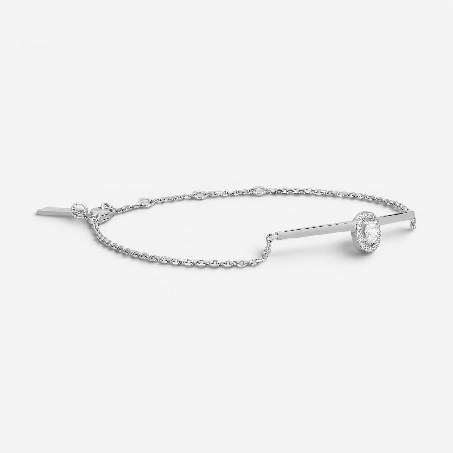 Messika Glam'Azone 18K White Gold Diamond Chain Bracelet 06176-WG — view 4