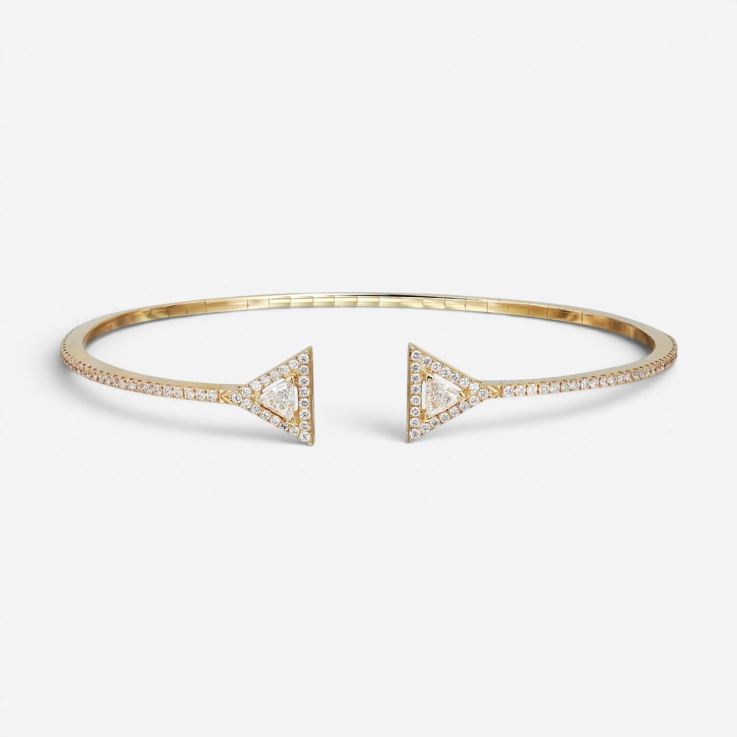 Messika Thea Skinny 18K Yellow Gold Diamond Cuff Bracelet 06491-YG-M