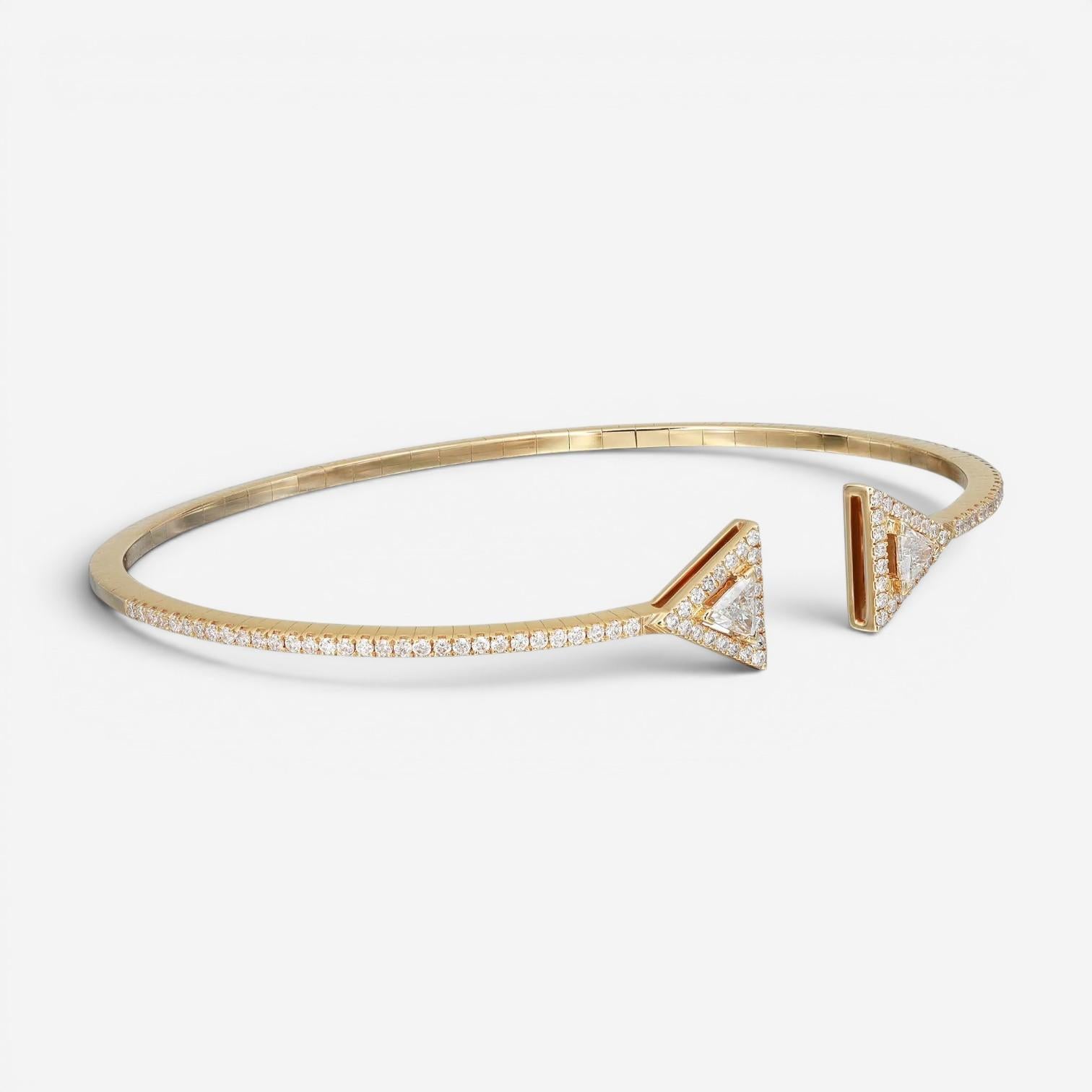 Messika Thea Skinny 18K Yellow Gold Diamond Cuff Bracelet 06491-YG-M — view 4
