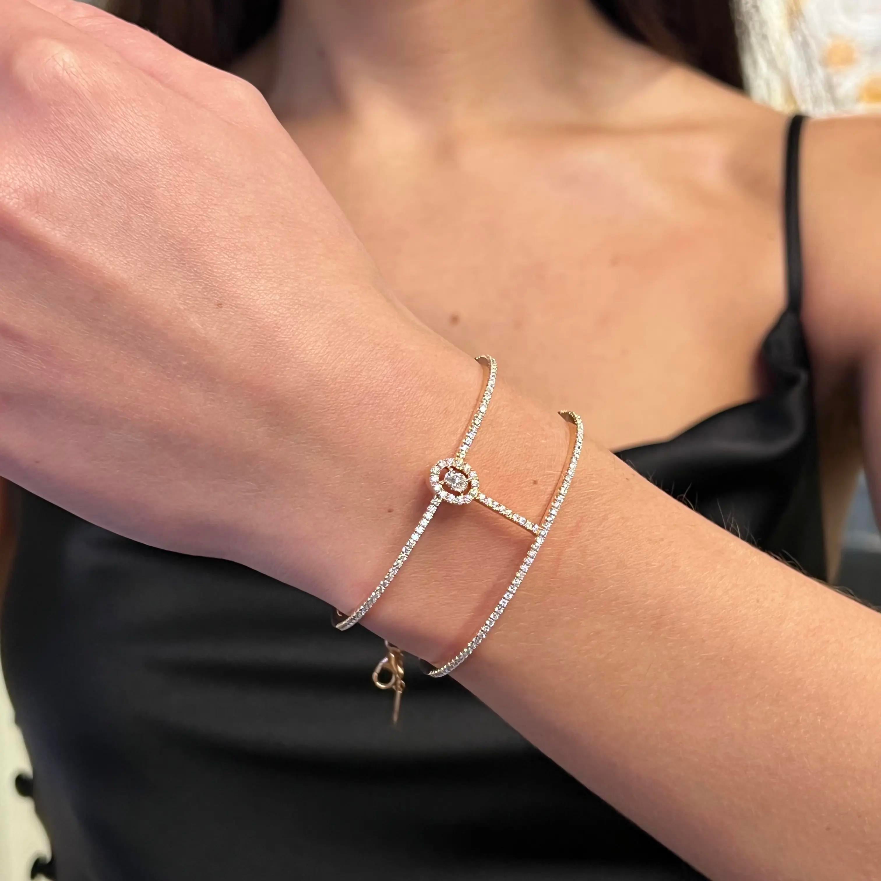 Messika Glam'Azone 18K Rose Gold Diamond Cuff Bracelet 07428-PG-S — view 3
