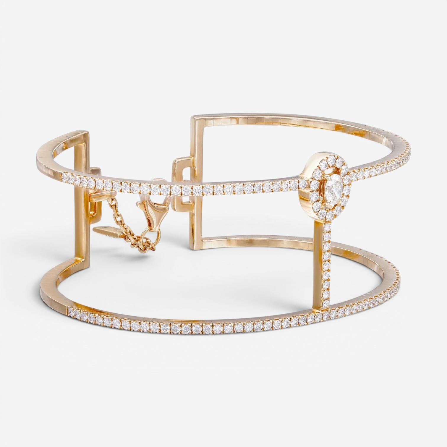 Messika Glam'Azone 18K Rose Gold Diamond Cuff Bracelet 07428-PG-S — view 4