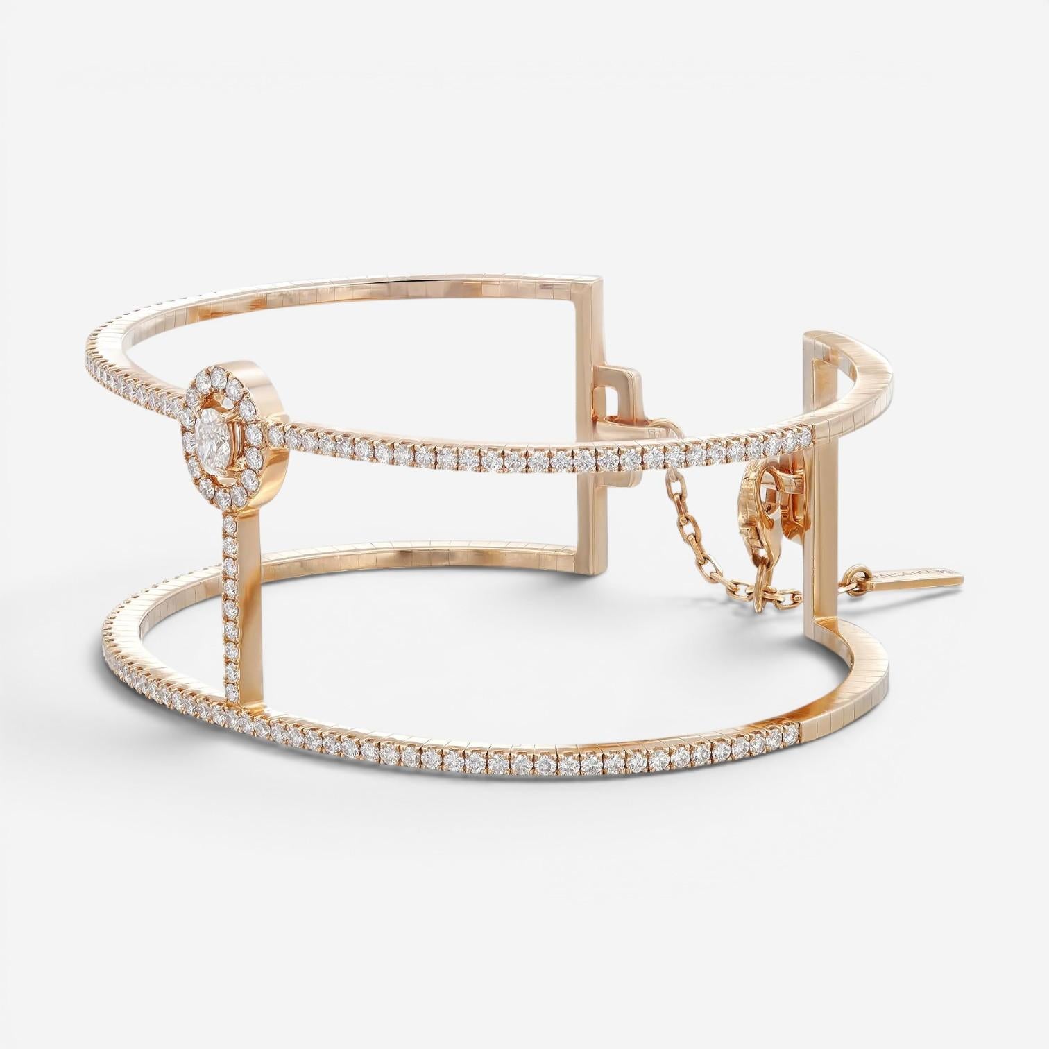 Messika Glam'Azone 18K Rose Gold Diamond Cuff Bracelet 07428-PG-S — view 5