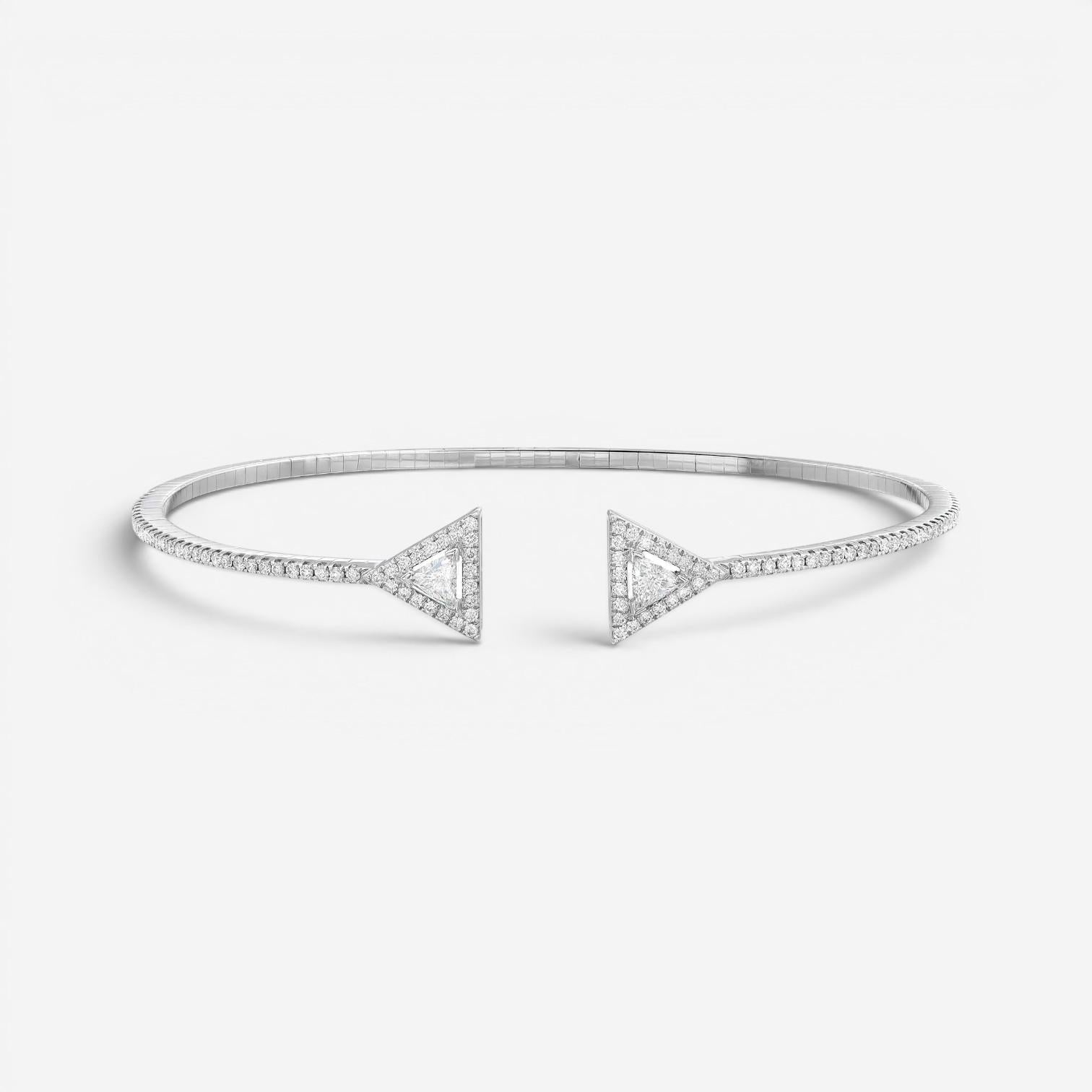 Messika Thea Skinny 18K White Gold Diamond Cuff Bracelet 06491-WG-M