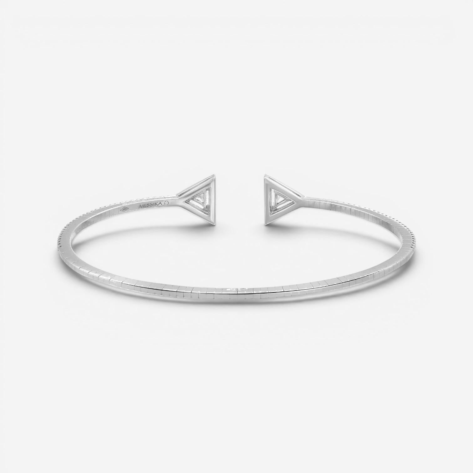 Messika Thea Skinny 18K White Gold Diamond Cuff Bracelet 06491-WG-M — view 5