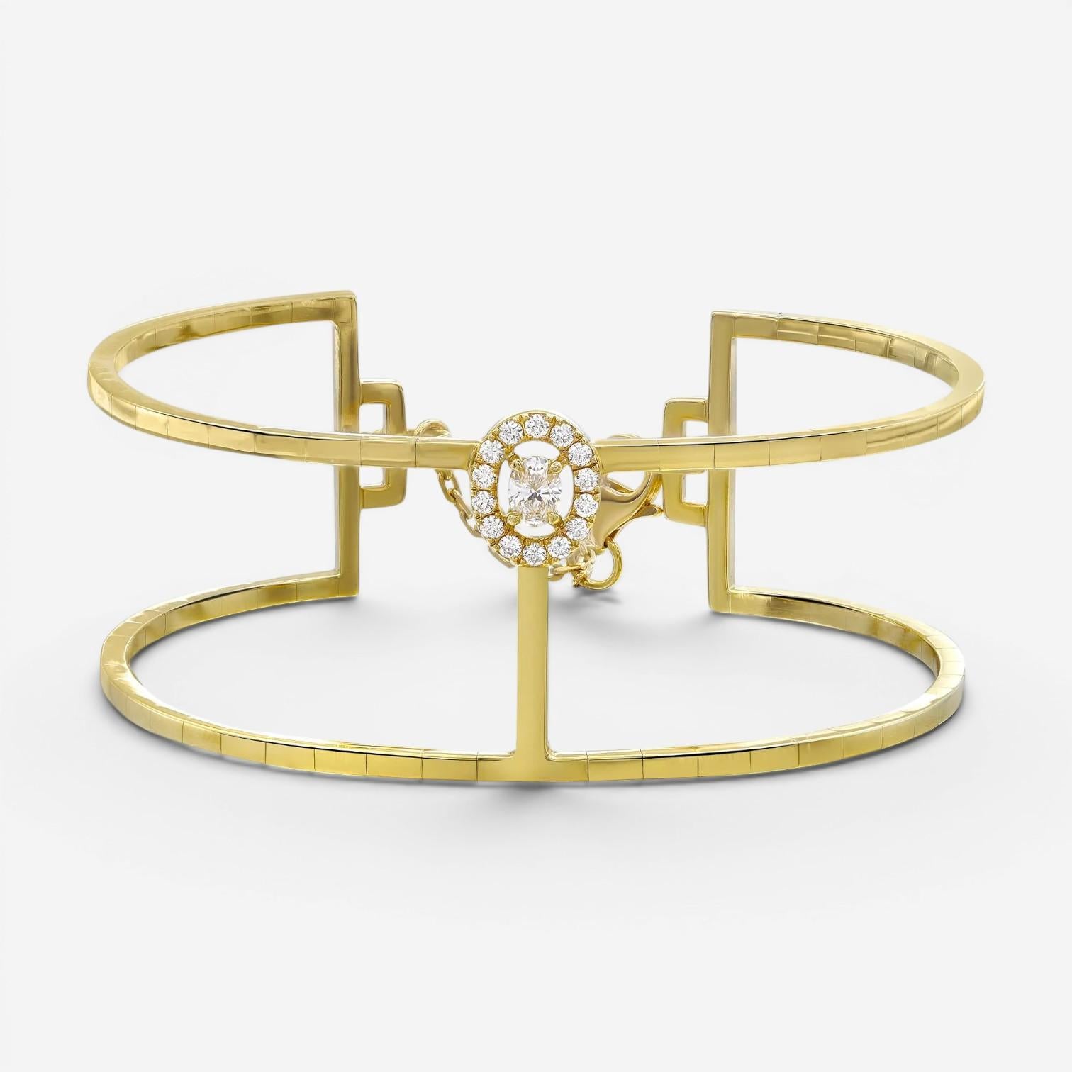 Messika Glam'Azone 18K Yellow Gold Diamond Cuff Bracelet 06498-YG-S