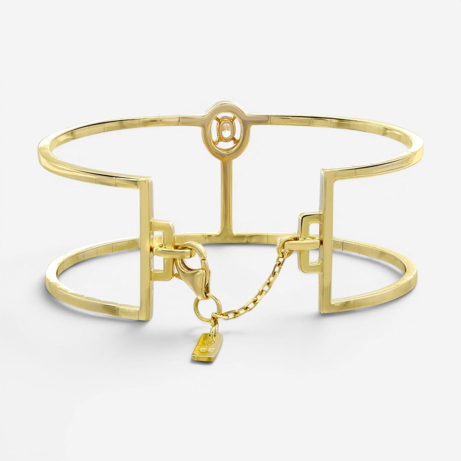 Messika Glam'Azone 18K Yellow Gold Diamond Cuff Bracelet 06498-YG-S — view 4
