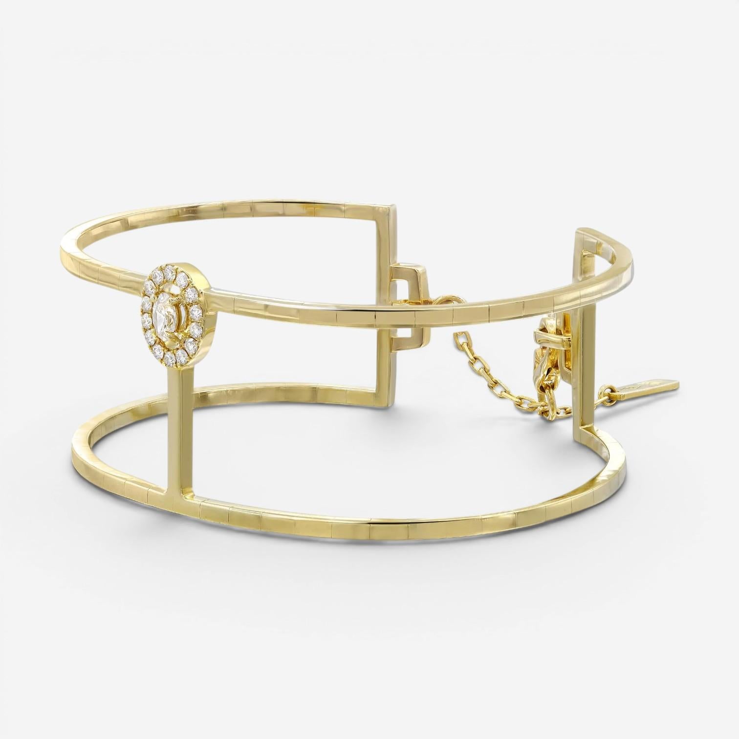 Messika Glam'Azone 18K Yellow Gold Diamond Cuff Bracelet 06498-YG-S — view 5