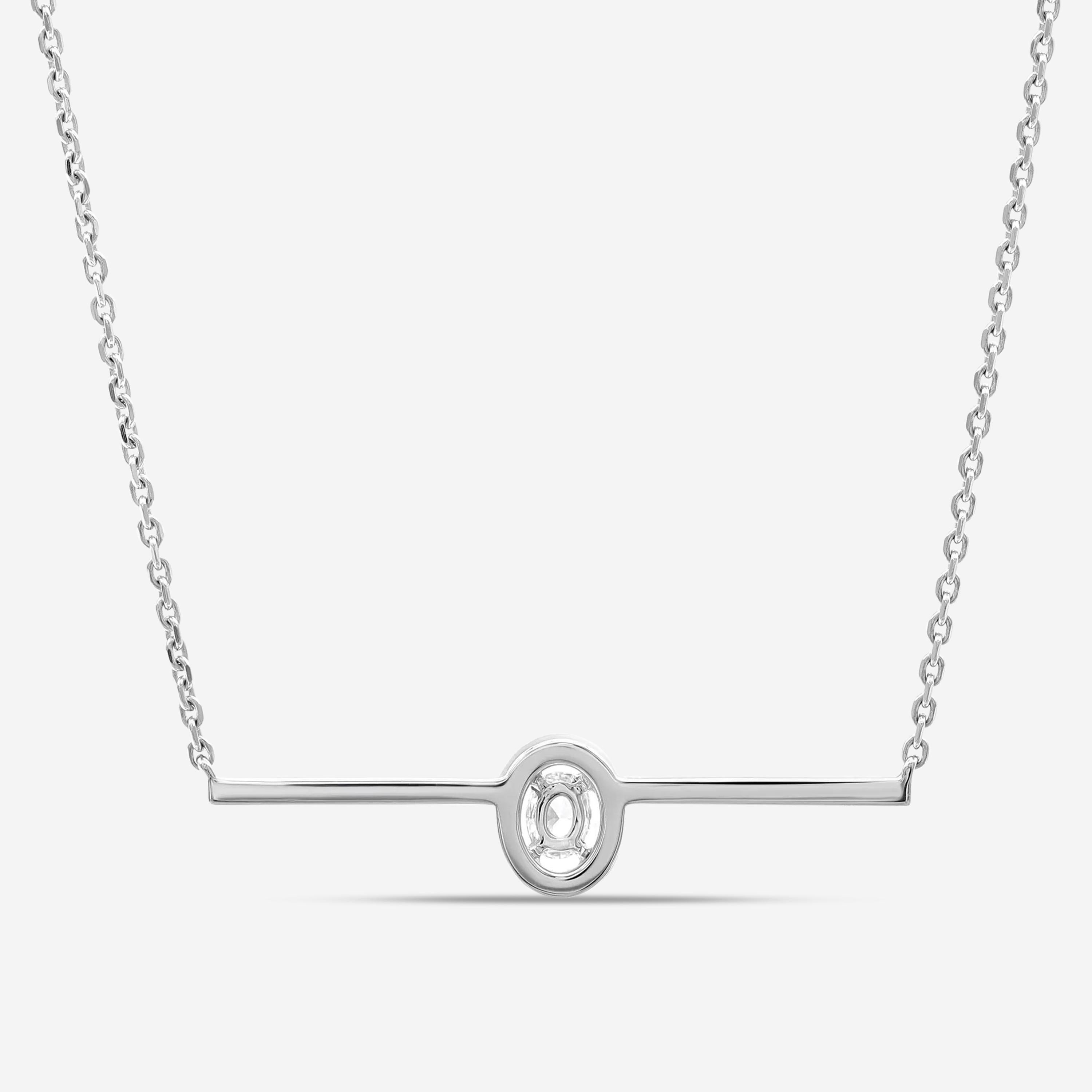 Messika Glam'Azone 18K White Gold Diamond Chain Bar Necklace 06139-WG — view 5