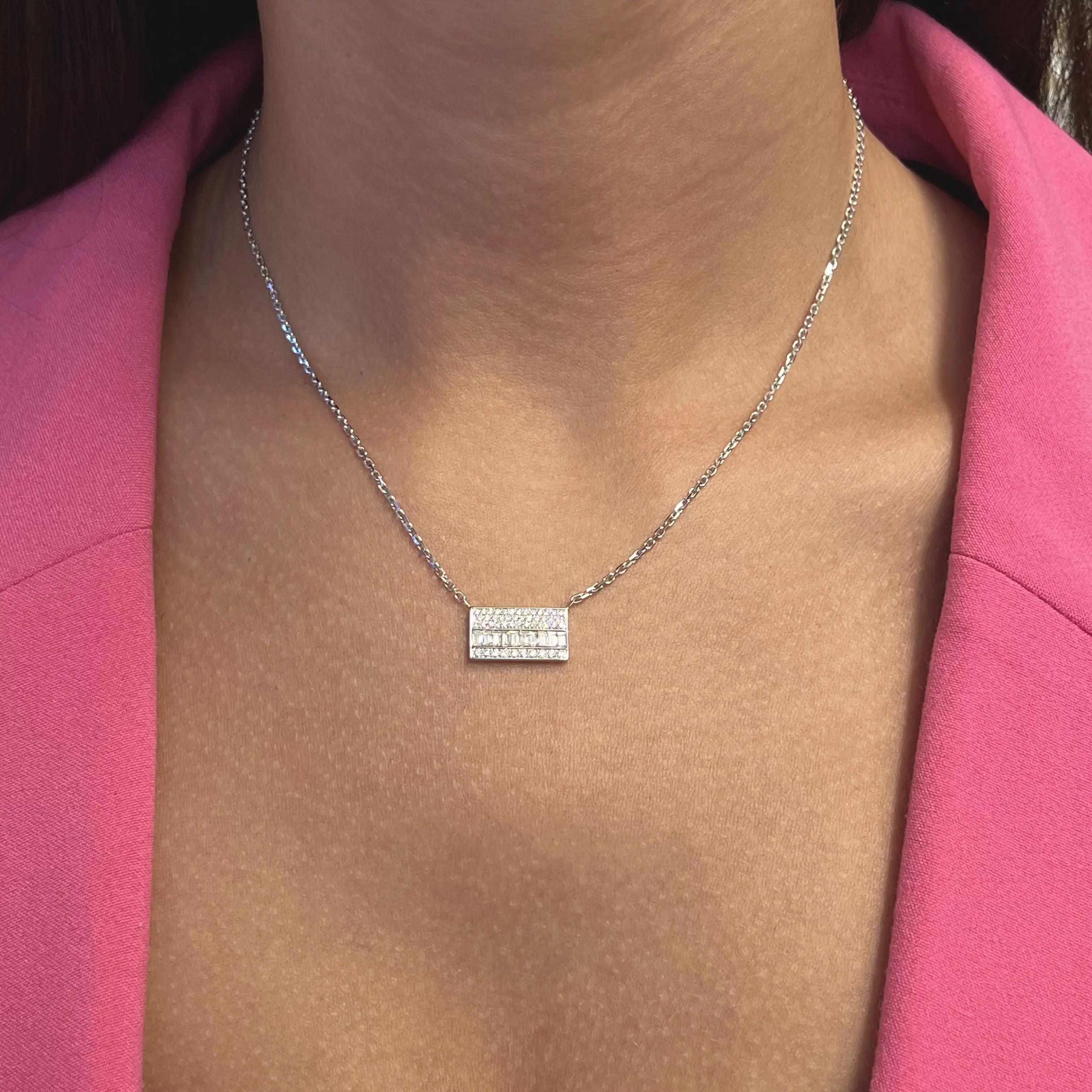 Messika Liz 18K White Gold Diamond Pendant Chain Necklace 05865-WG — view 2