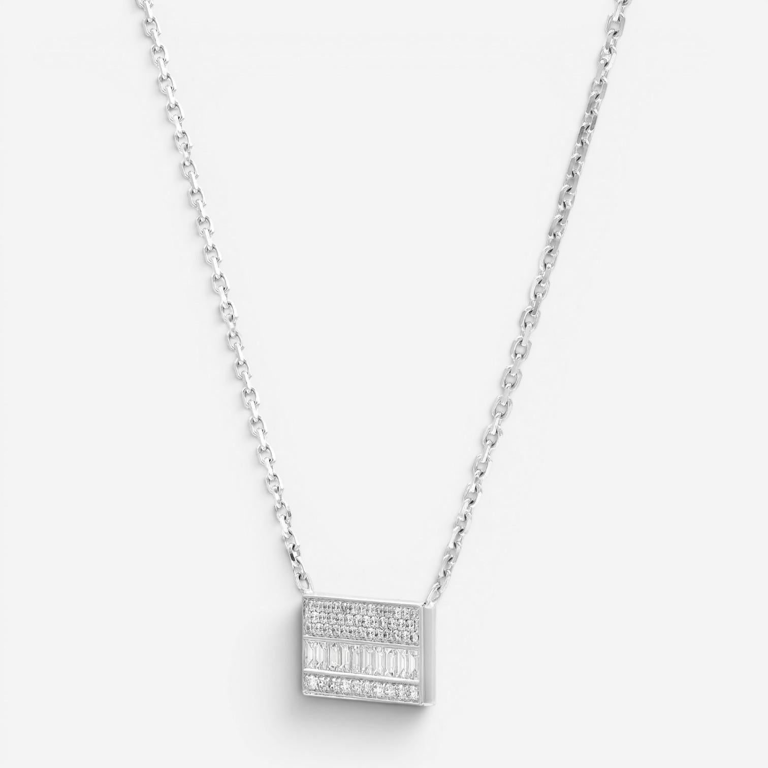 Messika Liz 18K White Gold Diamond Pendant Chain Necklace 05865-WG — view 3