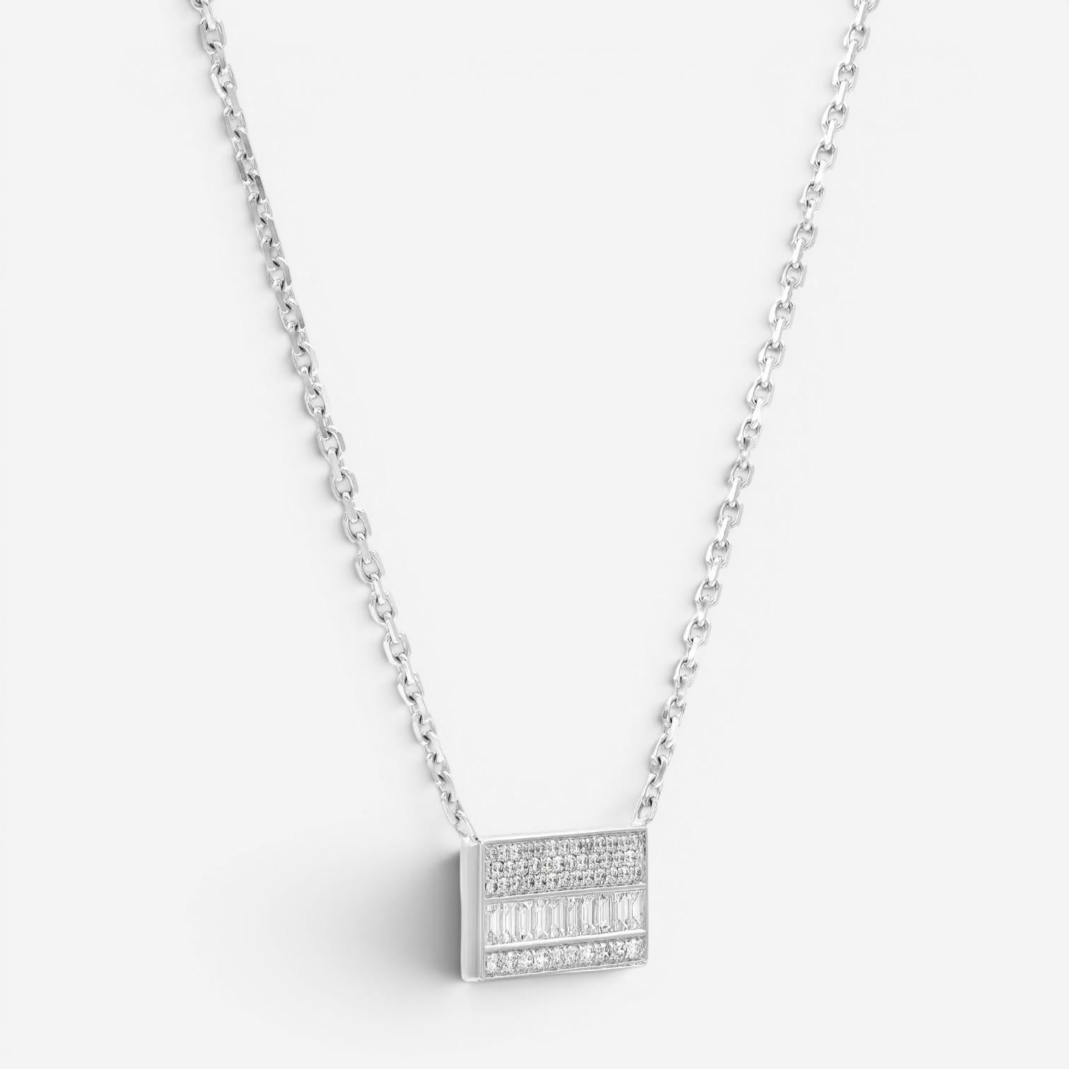 Messika Liz 18K White Gold Diamond Pendant Chain Necklace 05865-WG — view 4