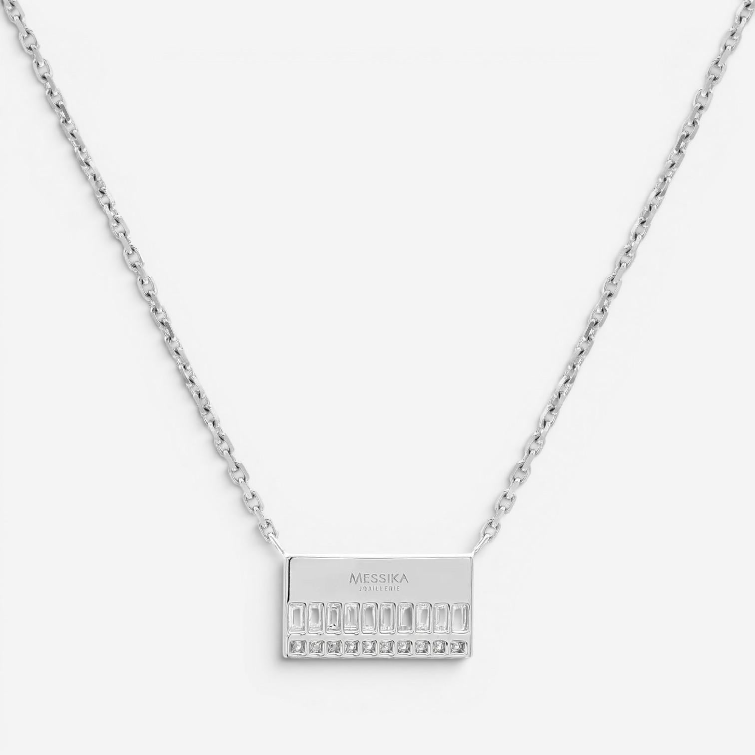 Messika Liz 18K White Gold Diamond Pendant Chain Necklace 05865-WG — view 5