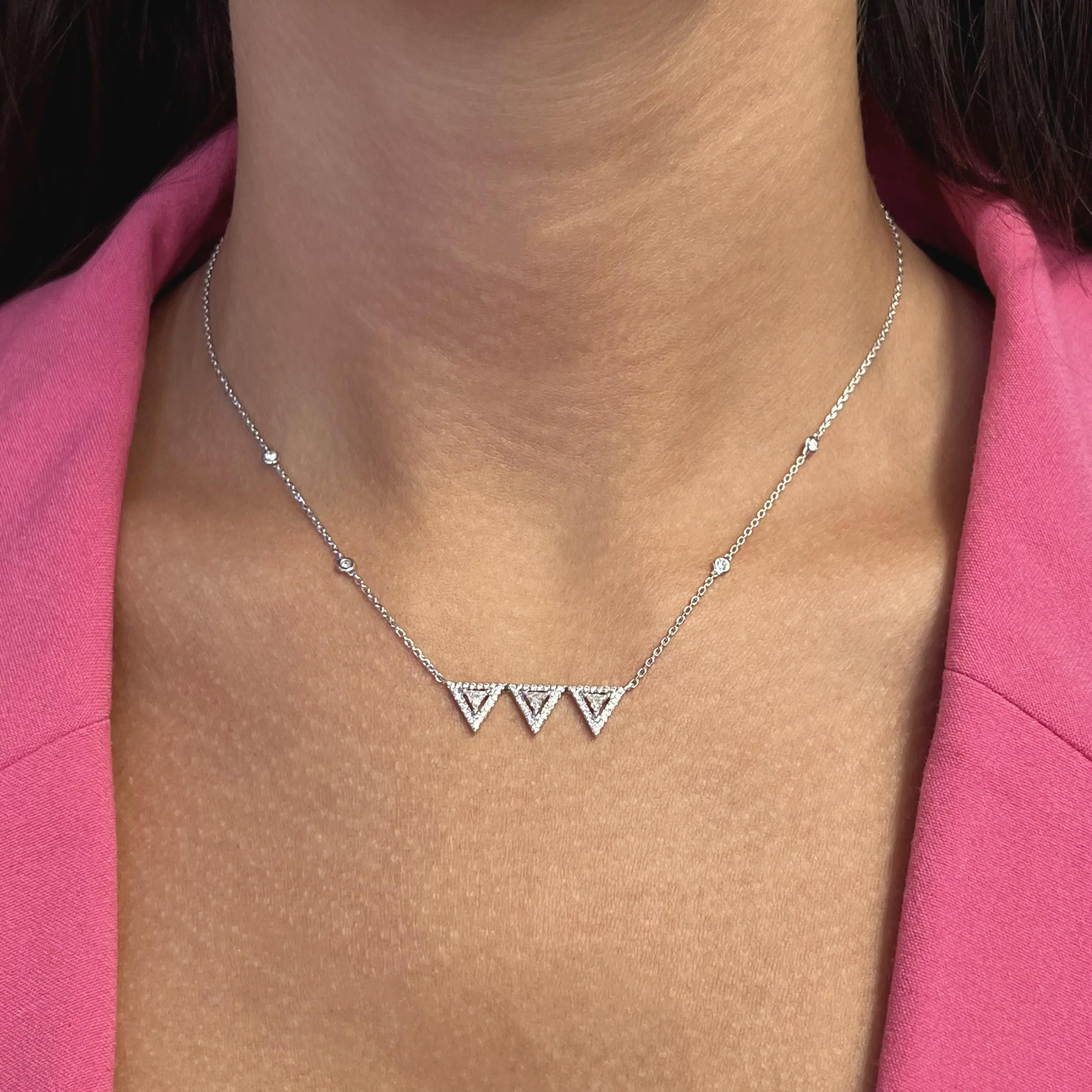 Messika Thea Toi & Moi 18K White Gold Diamond Necklace 06436-WG — view 2