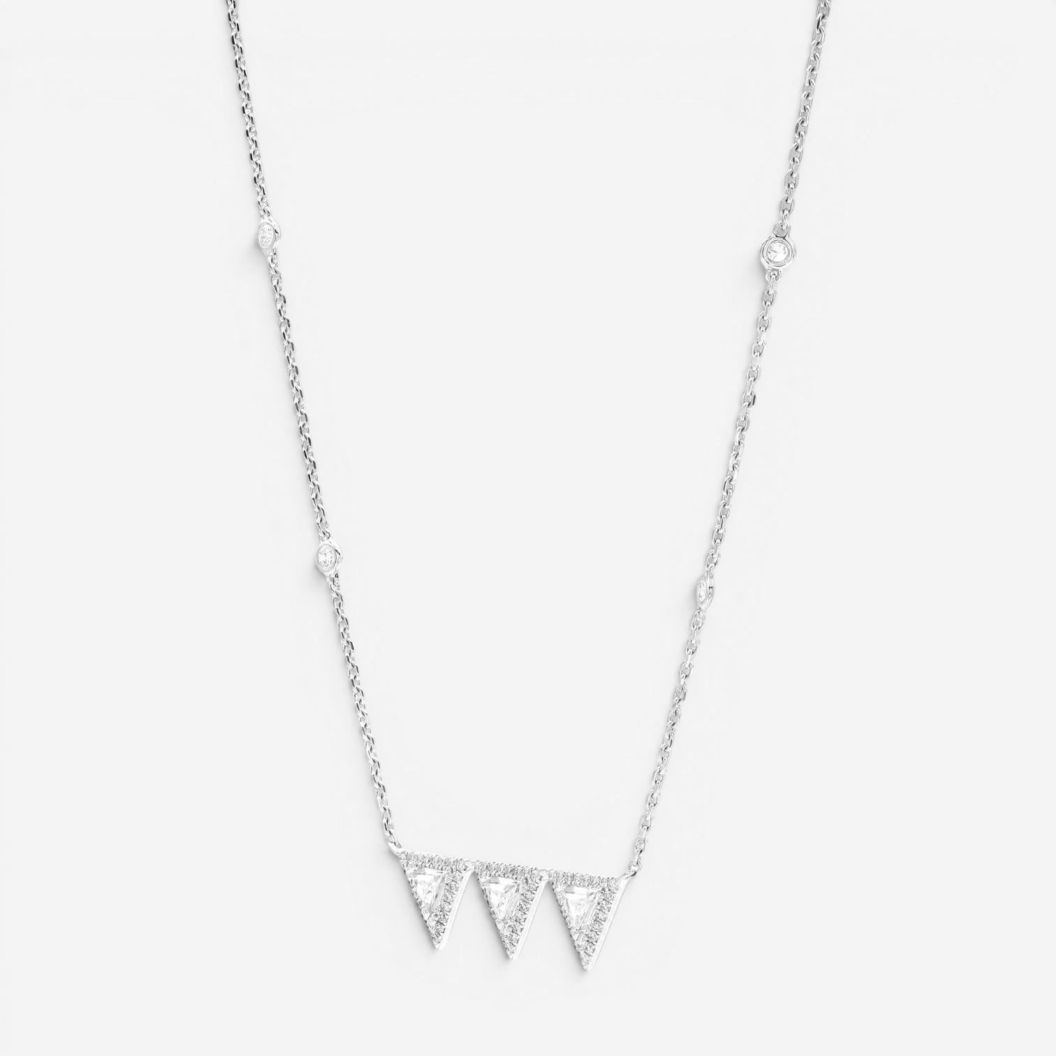 Messika Thea Toi & Moi 18K White Gold Diamond Necklace 06436-WG — view 3
