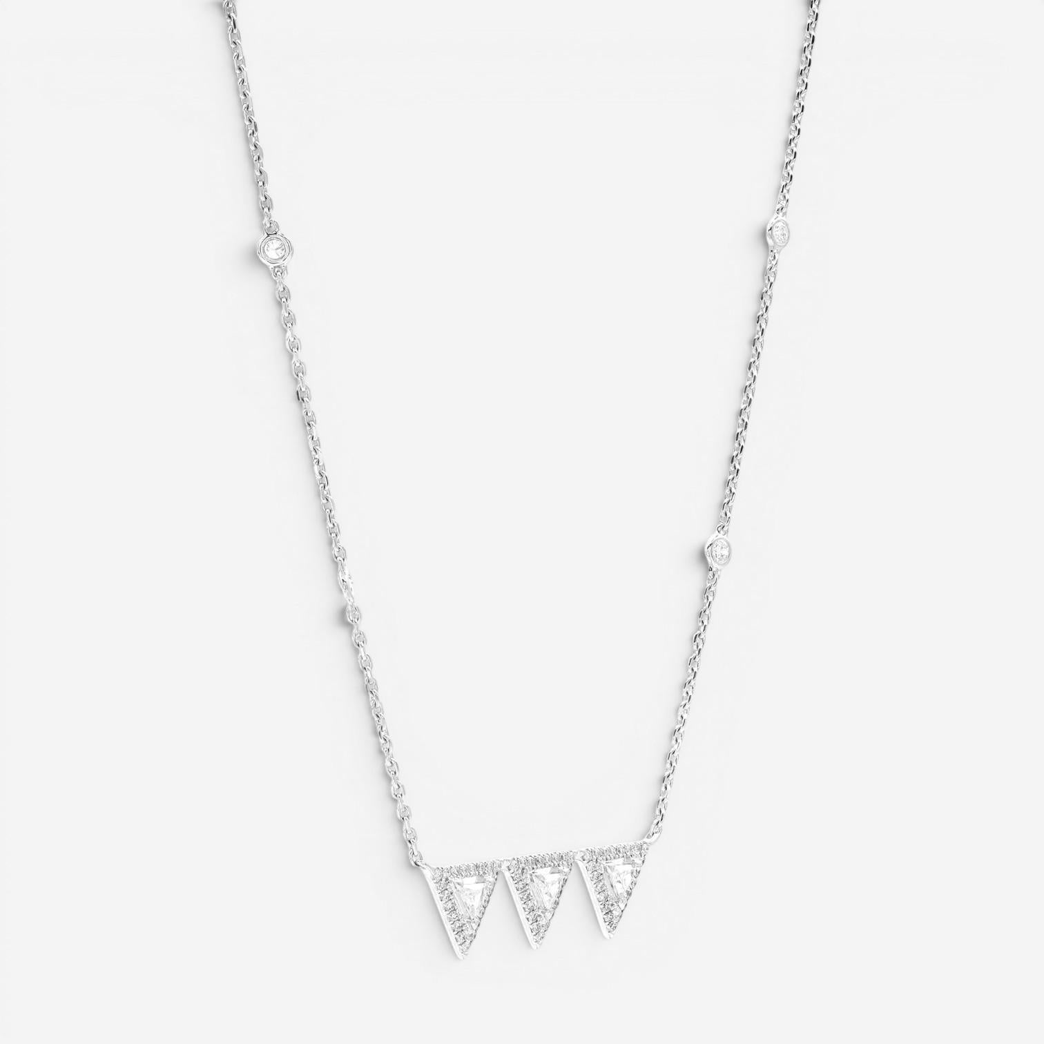 Messika Thea Toi & Moi 18K White Gold Diamond Necklace 06436-WG — view 4