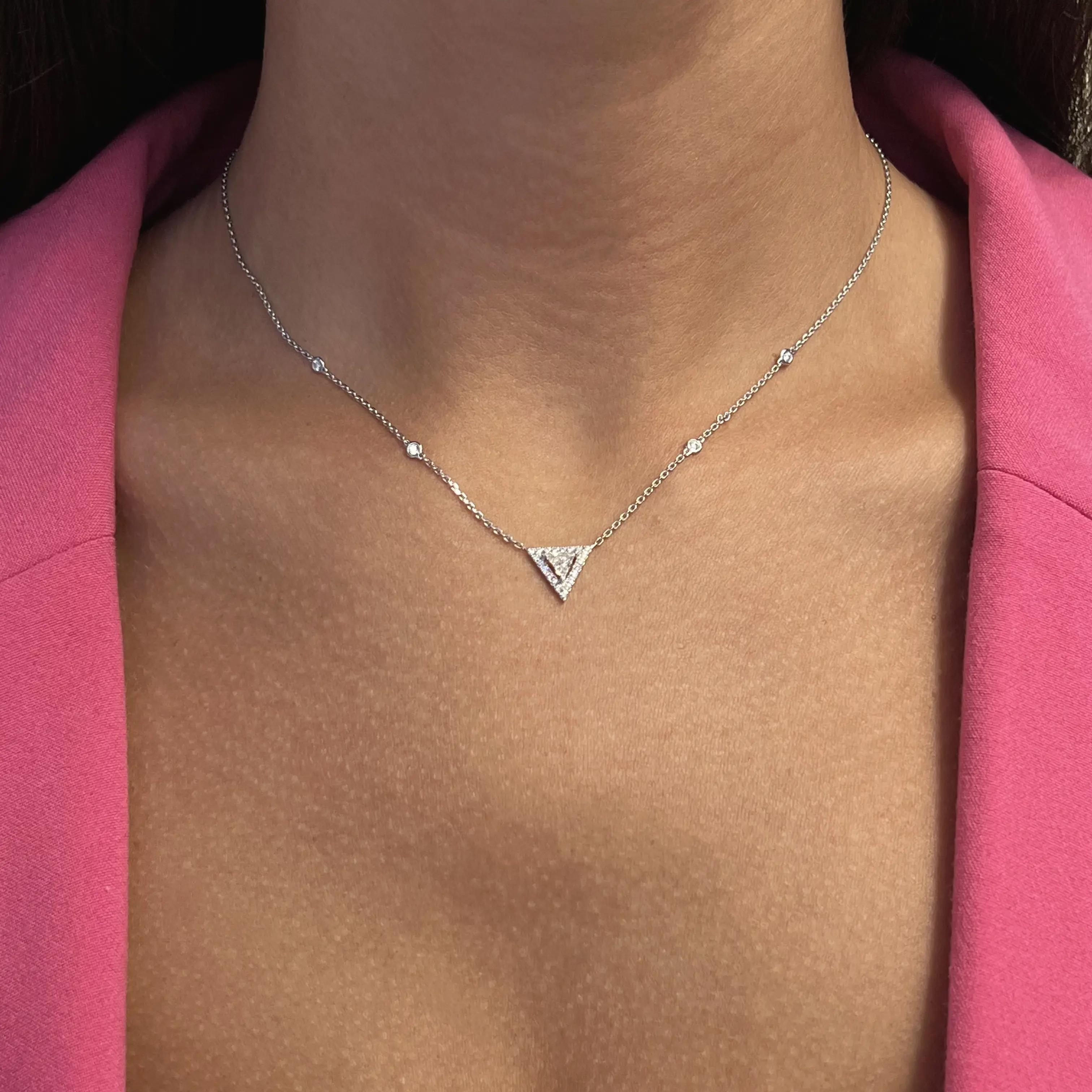 Messika Thea 18K White Gold Diamond Pendant Necklace 06438-WG — view 2
